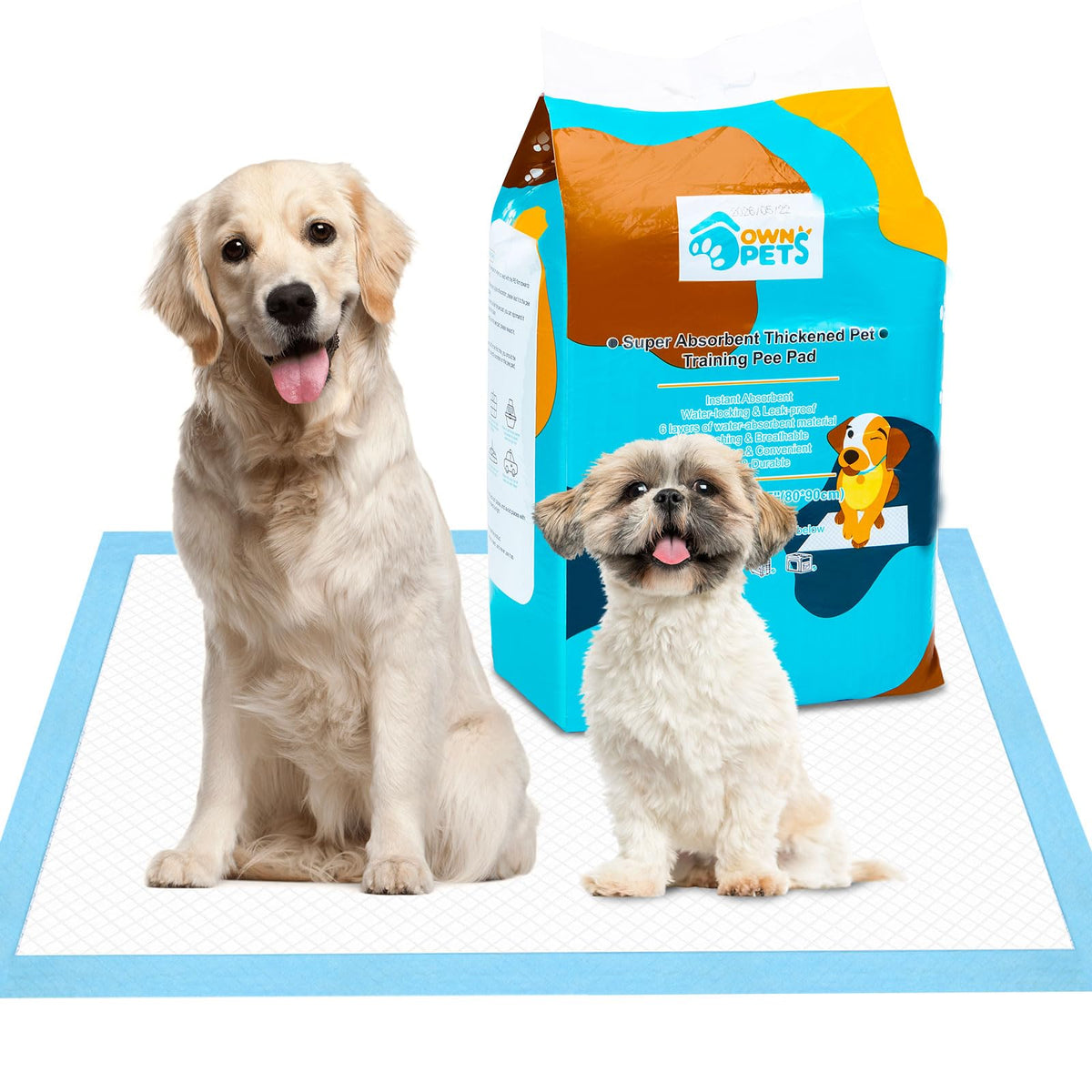 Ownpets Thicken Xxl Dog Training Pad 35 X 32, Leak-Proof 6-Layer Pet Potty Training Pads Pee Pads With Quick-Dry Surface For Pet