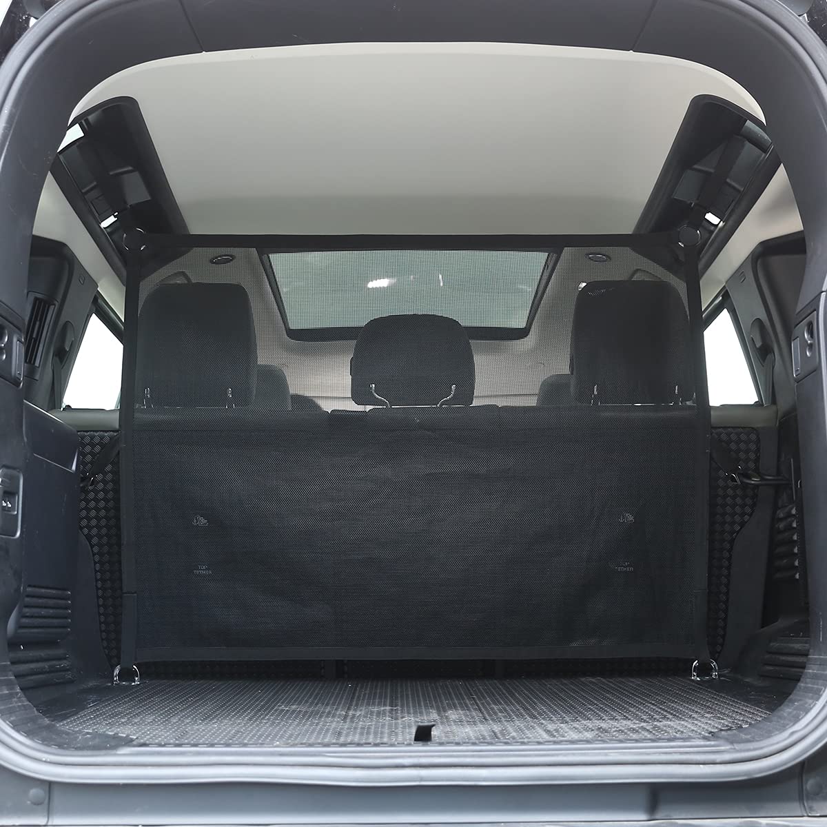 Cheya Pet Restraint Net Dog Fence Car Backseat Divider Vehicle Gate Cargo Area Travel Trunk Mesh Net Screen For Land Rover Defender 110 2020 2021 (Style B)
