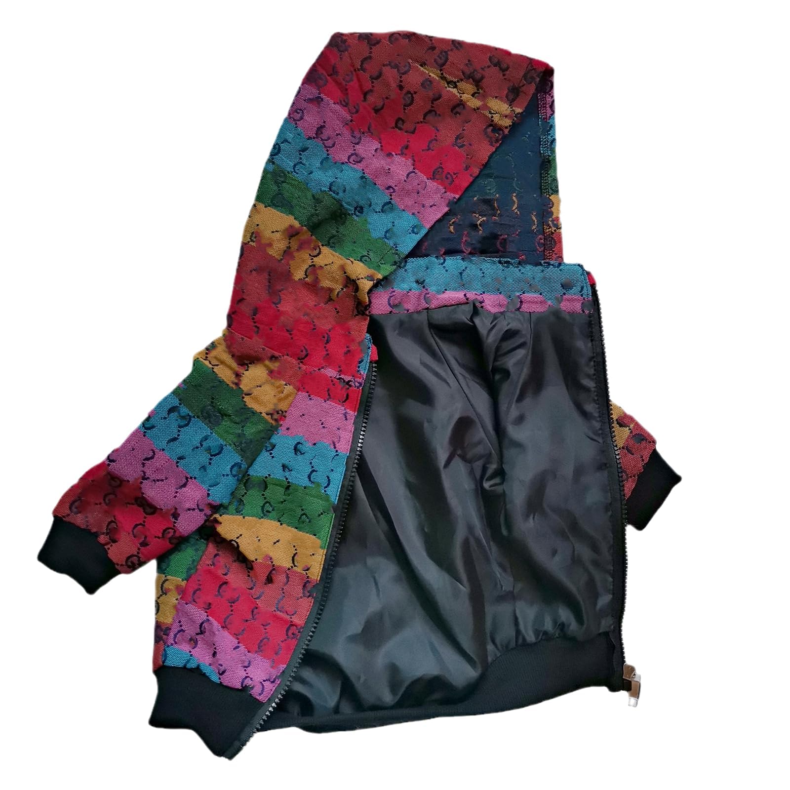 HQREA Dog Hoodie Luxury Dog Clothes Winter Dog Jacket Classic Designer Small Dog Coats Warm Pet Dog Coat Zipper Design Easy On/O