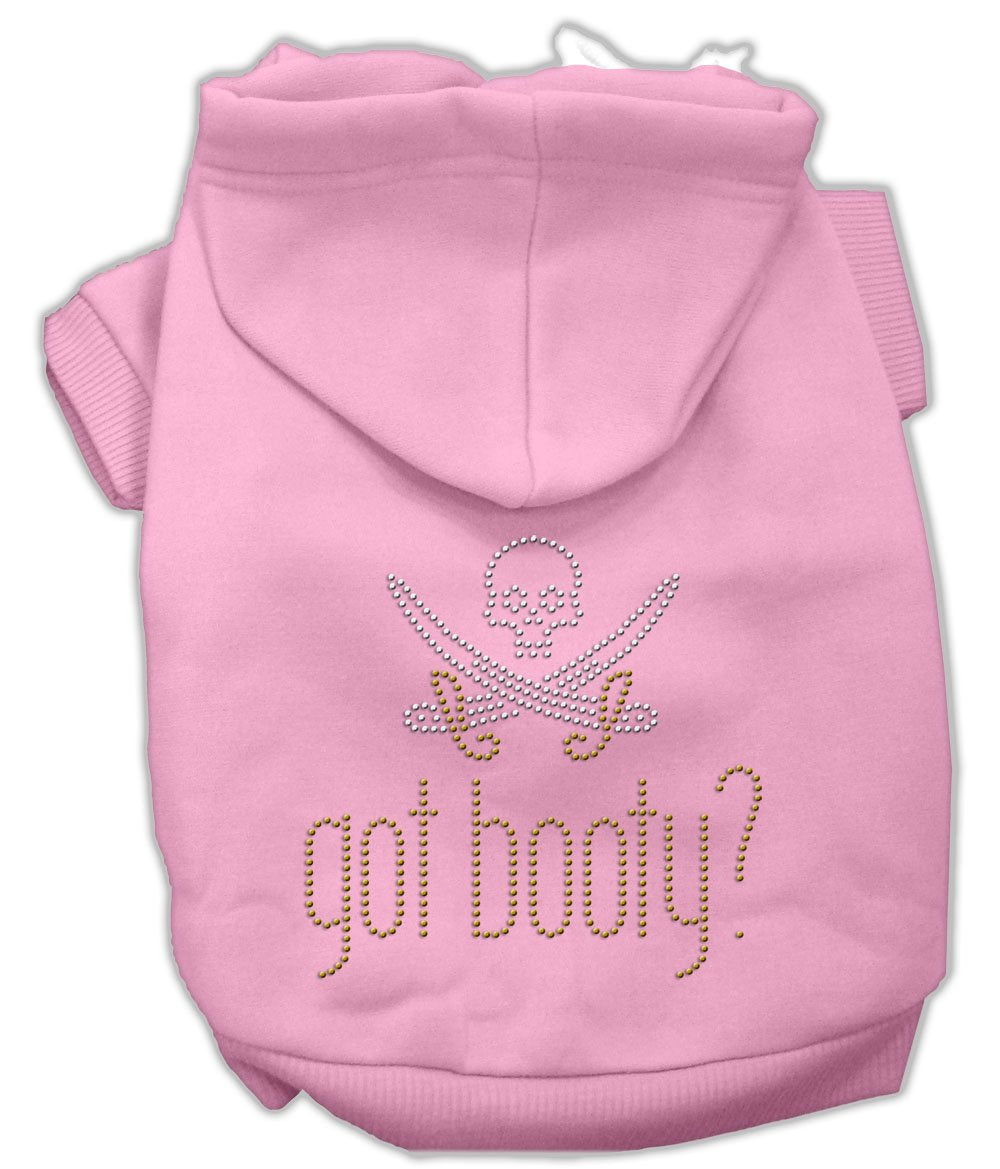 Mirage Pet Products 10-Inch Got Booty Rhinestone Hoodies, Small, Pink