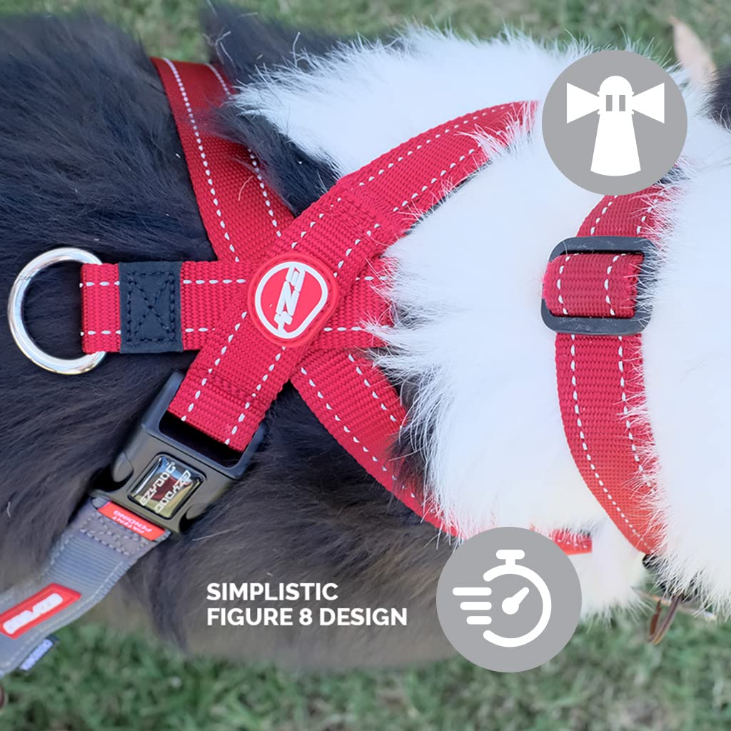 Ezydog Crosscheck Harness - Dog Training Harness - No Pull Harnesses For Dogs - Escape Proof, Reflective, Comfortable, Easy To Fit (Xl, Red)