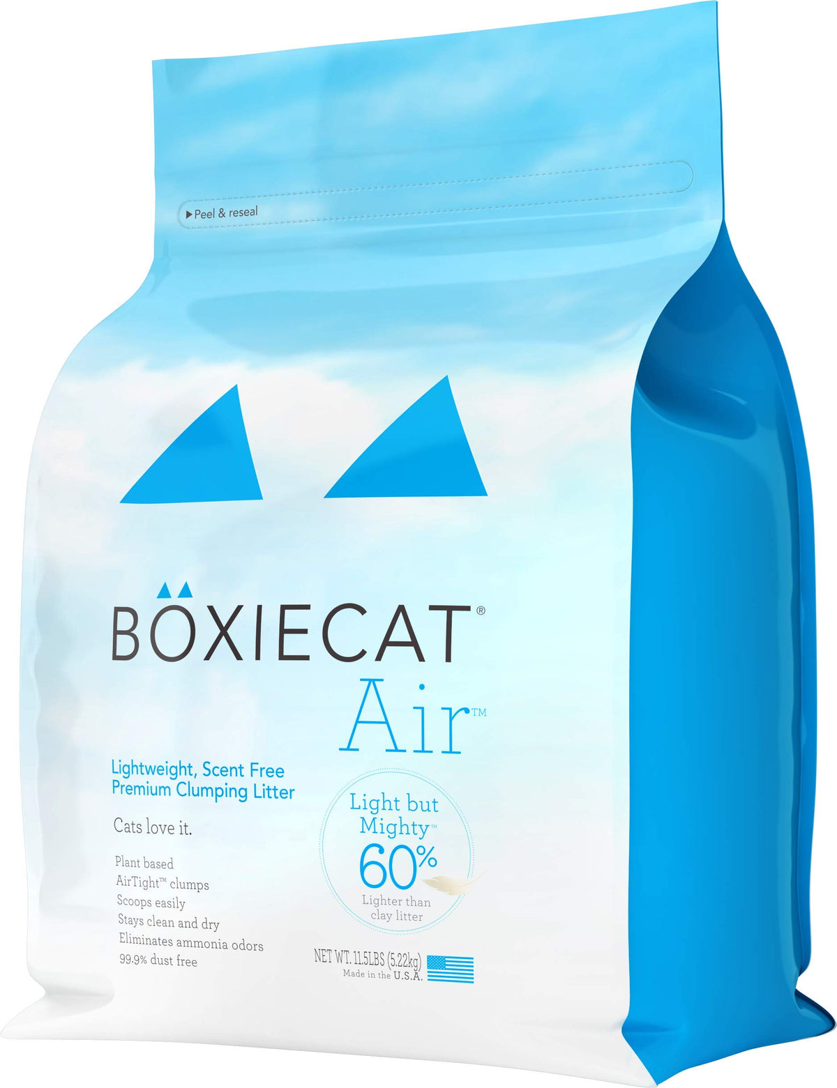 Boxiecat Air Lightweight, Scent Free, Premium Clumping Cat Litter - Plant-Based Formula - Ultra Clean Litter Box, Longer Lasting Odor Control, Hard Clumping Litter, 99.9% Dust Free