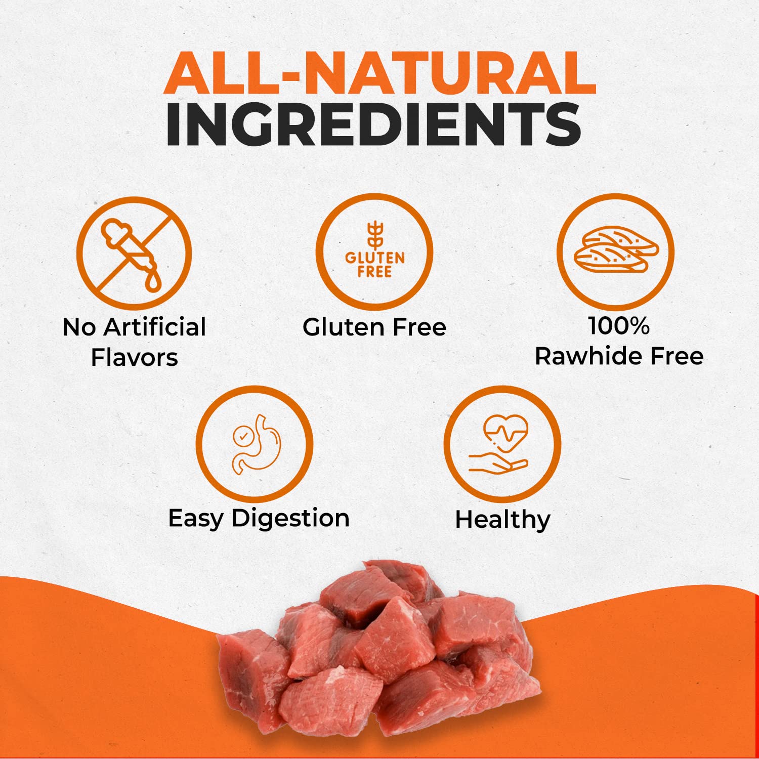 Canine Naturals Beef Chew - Rawhide Free Dog Treats - Made with Real Beef - Poultry Free Recipe - All-Natural and Easily Digesti
