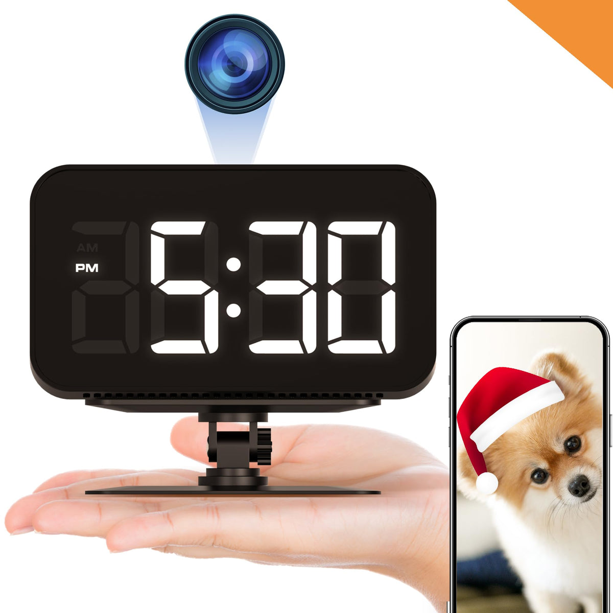 Alpha Tech Wifi Clock Camera - Remote View - Premium Hd 1080P - Dual Band 2.4G/5G Wifi - Best Mini Camera For Home - Real Time M