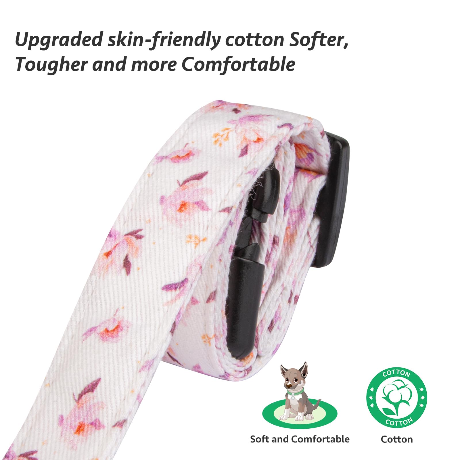 Cotton Handmade Dog Collar Cute And Distinctive Patterns White Flower With Pendant For Girl Boy Dogs Collars L