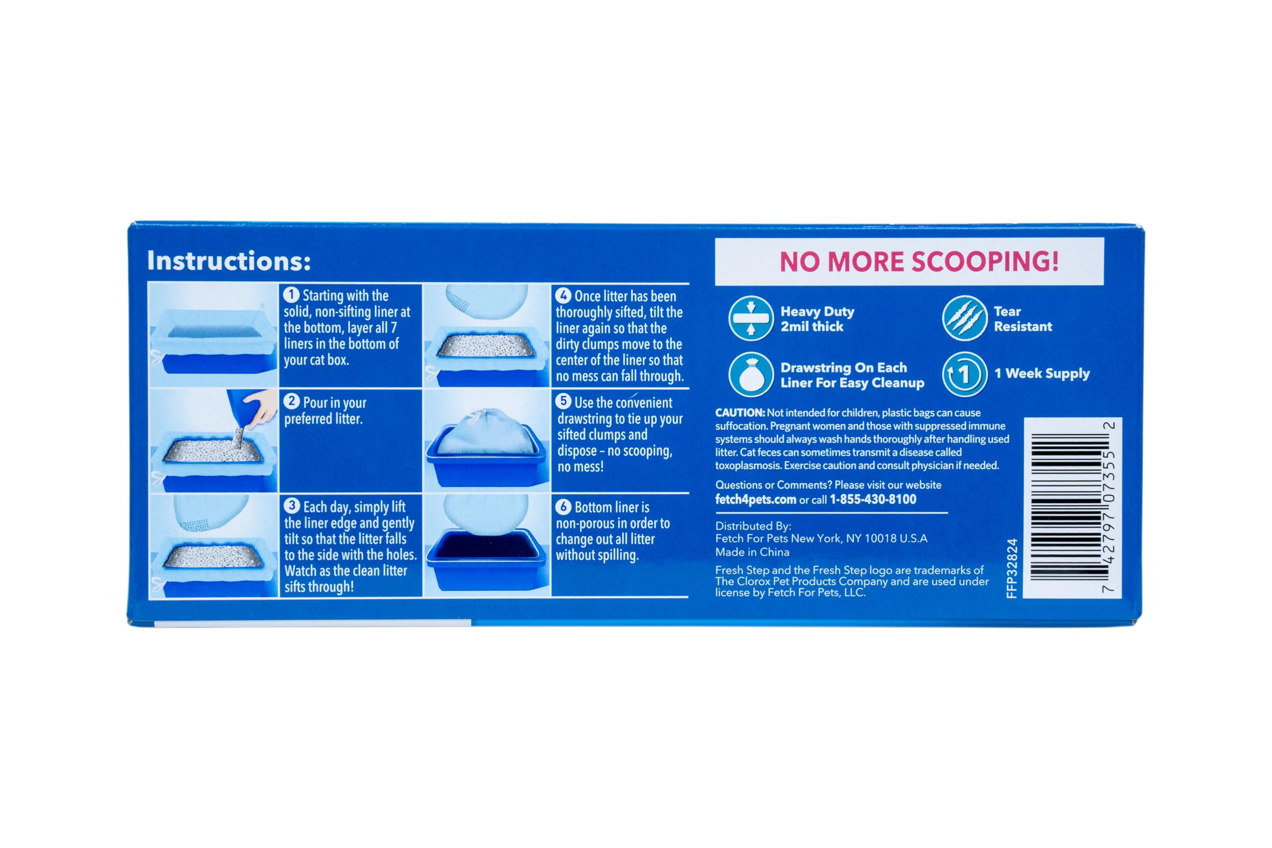 Fresh Step Sifting Litter Box Liners - Heavy-Duty Jumbo Cat Litter Sifting Bags For Quick And Easy Cleanup