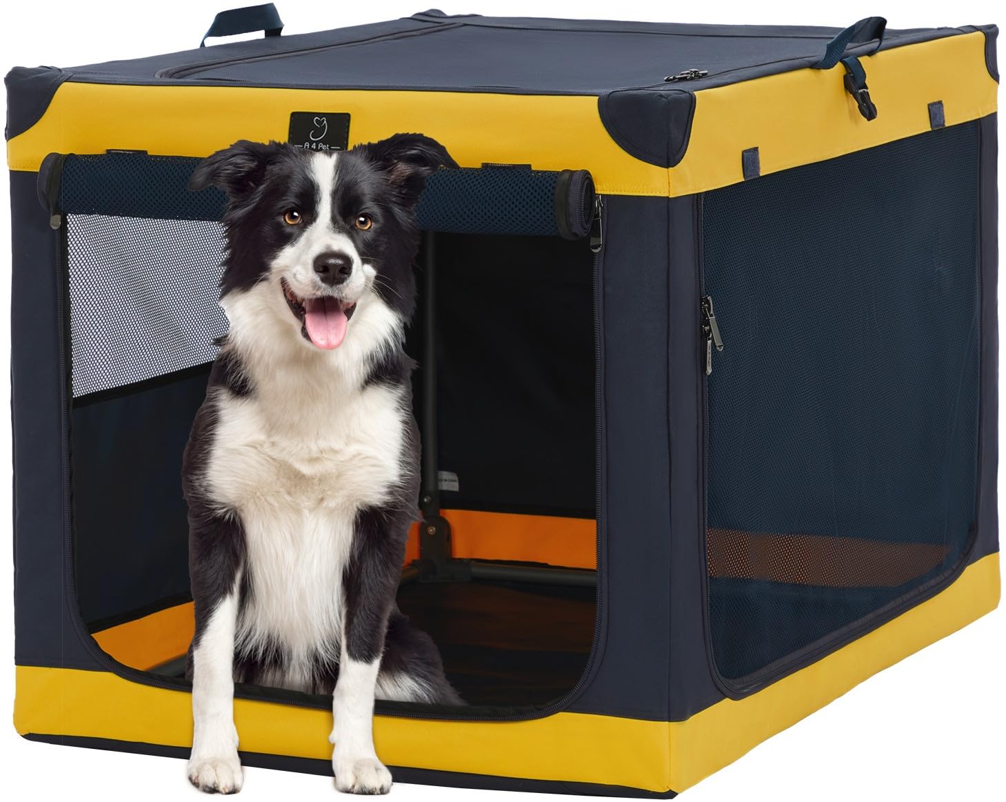 A4Pet Portable Dog Crate, Soft Sided Dog Crate - 36 Inch Adjustable Stainless Steel Framelightweight, Durable And Collapsible Cr