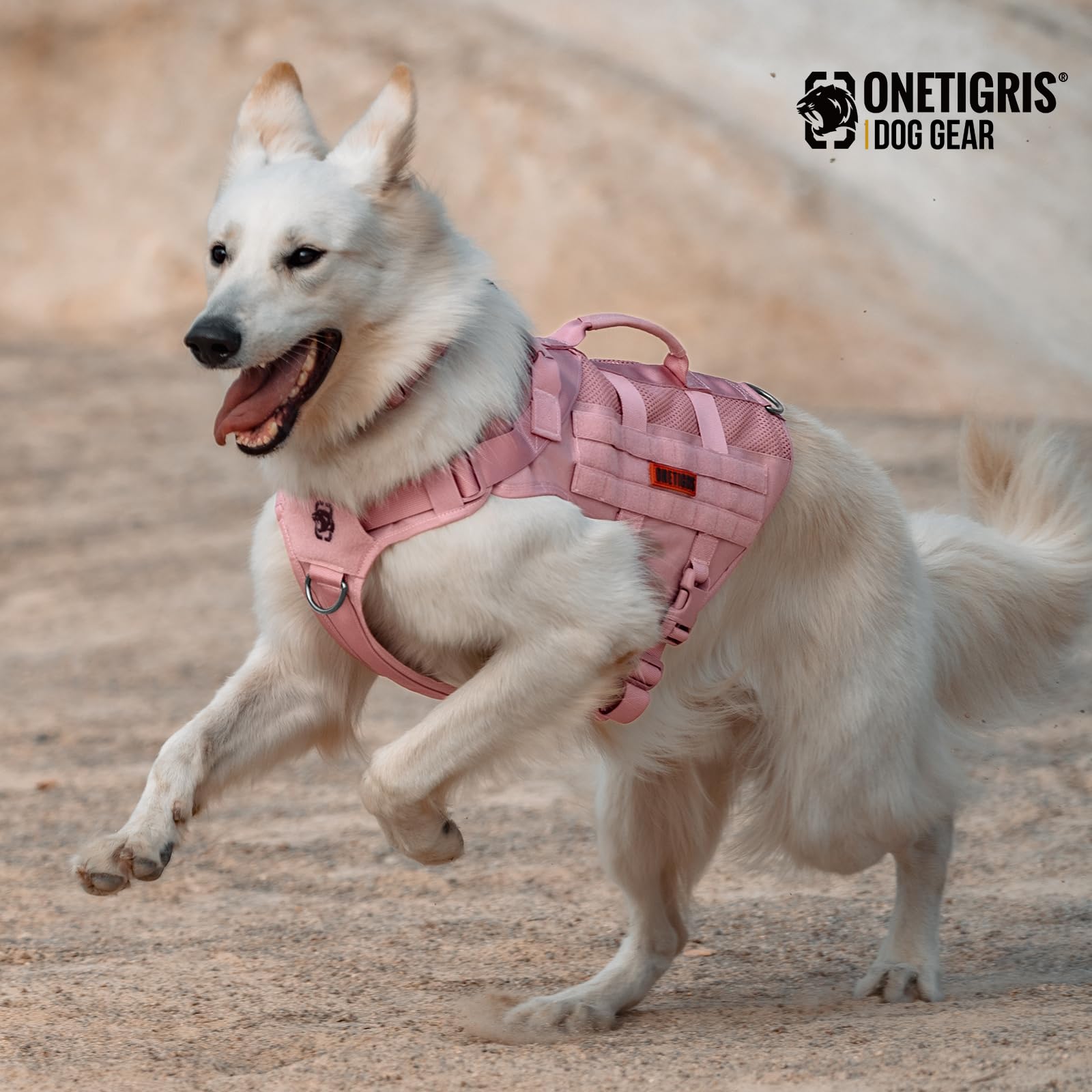 Onetigris Tactical Dog Harness For Small Dog, No Pull Small Dog Vest Harness With Handles Breathable Military Dog Molle Vests, H