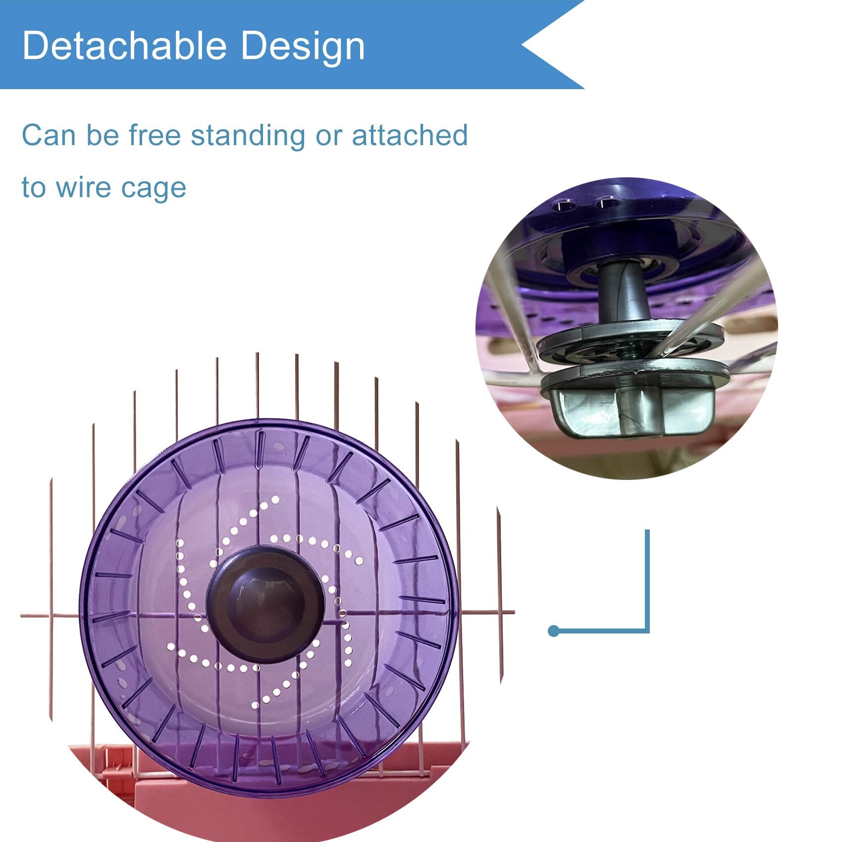 Petest Hamster Exercise Wheel, Silent Spinner Hamster Running Wheels, Diameter 6.7 Inch, Purple