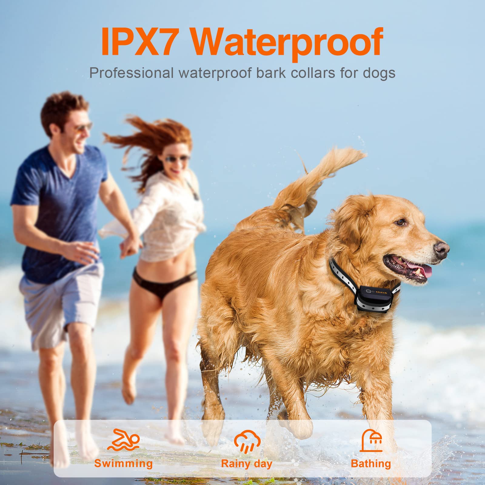 Rojeco Dog Training Collar With 3300Ft Remote,Ipx7 Waterproof Rechargeable Shock Collar For Large Medium Small Dogs,3 Safe Train