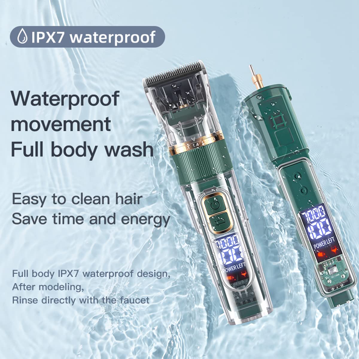 Dog Hair Clippers,Dog Grooming Clippers Kit with Led Display,Pet Clippers Grooming for Dogs Thick Coats,Low Noise Heavy Duty Pet