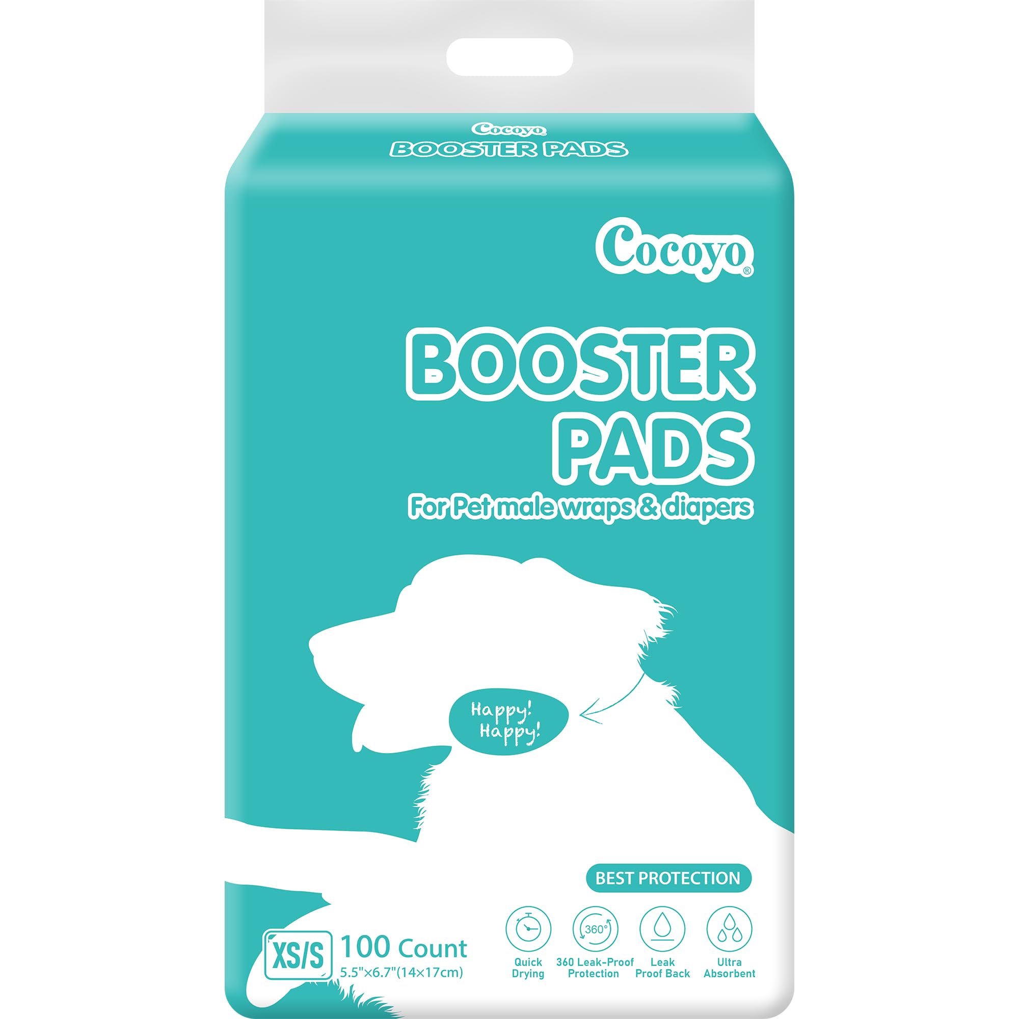 Cocoyo Booster Pads, Xs/S Size With Side Lead Proof, 100 Count