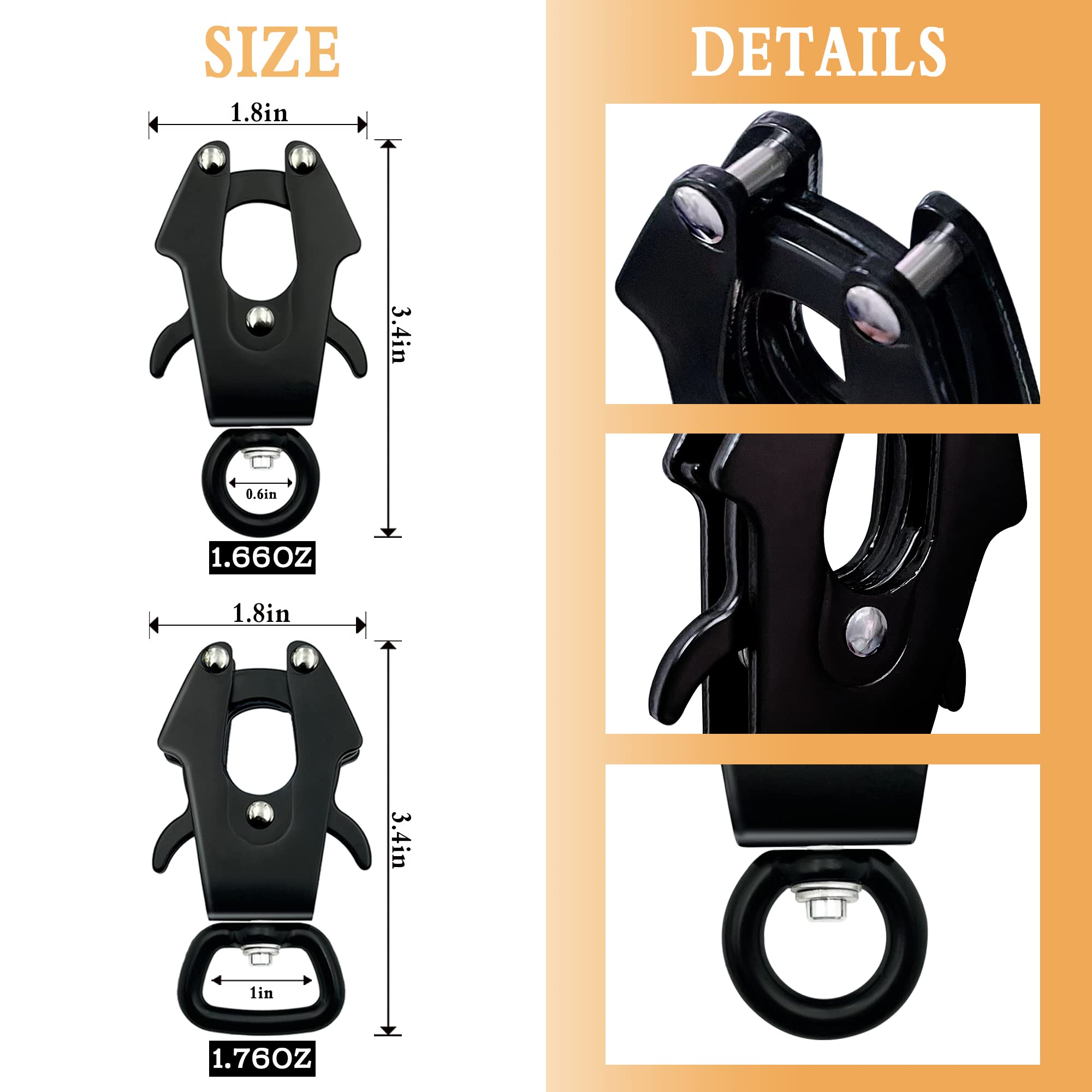 2 Pcs Frog Clip Dog Leash Clasp 360 Degree Swivel Clip Heavy Duty Quick Release And Locking Dog Leash Buckle For Linking Pet Col