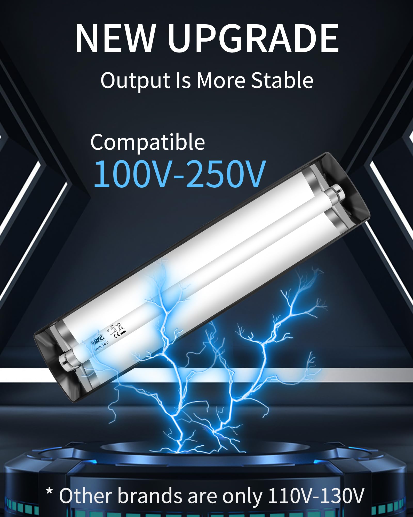 Lucky Herp T8 Reptile Light Fixture Combo Kit 15W (New Upgrade), Uvb Reptile Light Fixture With Desert Uvb 10.0 18'' Fluorescent