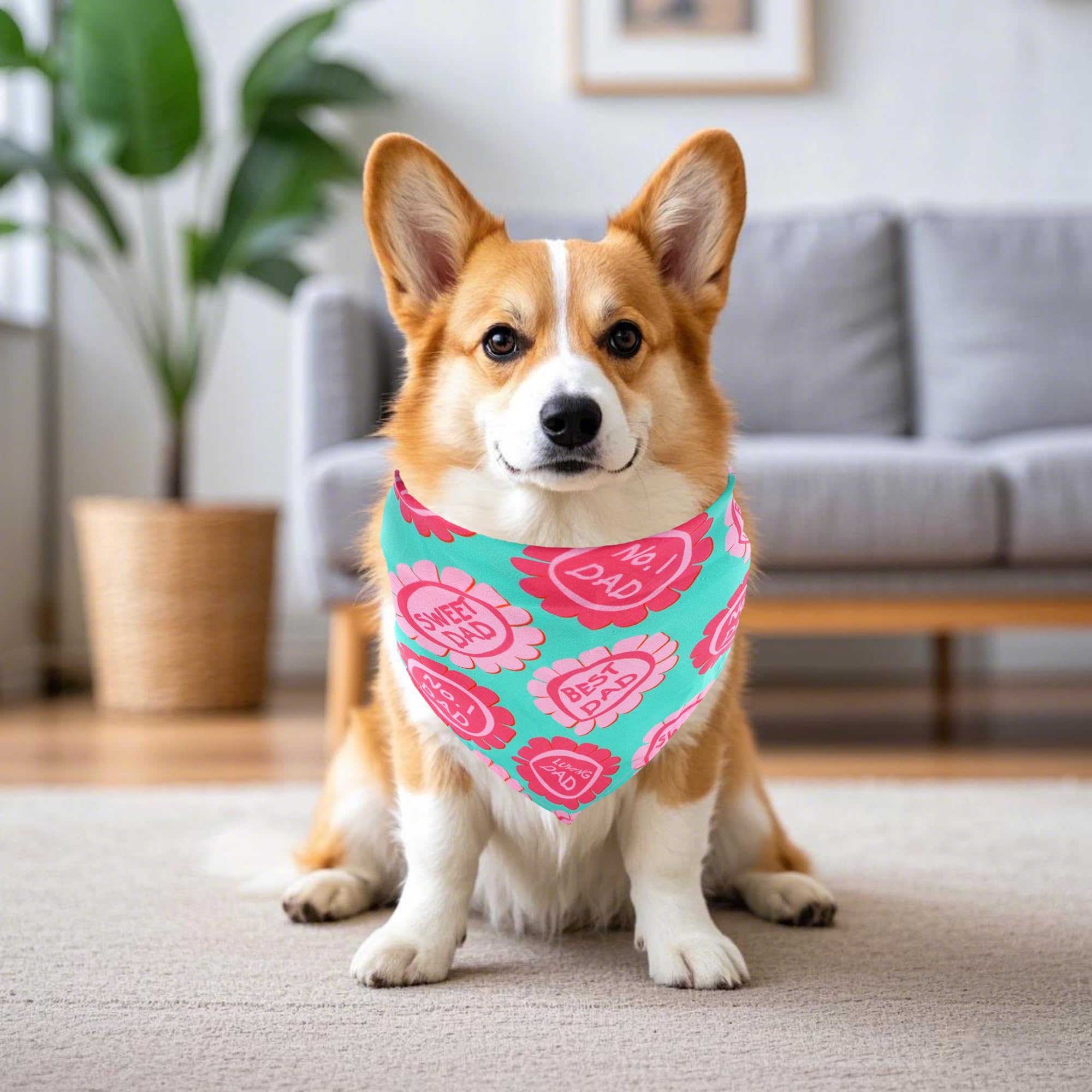 Pai Sence 30 Pcs Fathers Day Small Dog Bandanas Bulk 25 Inch Love Dad Dog Bandanas For Medium Dogs Breed Best Dad Dogs Bandana L