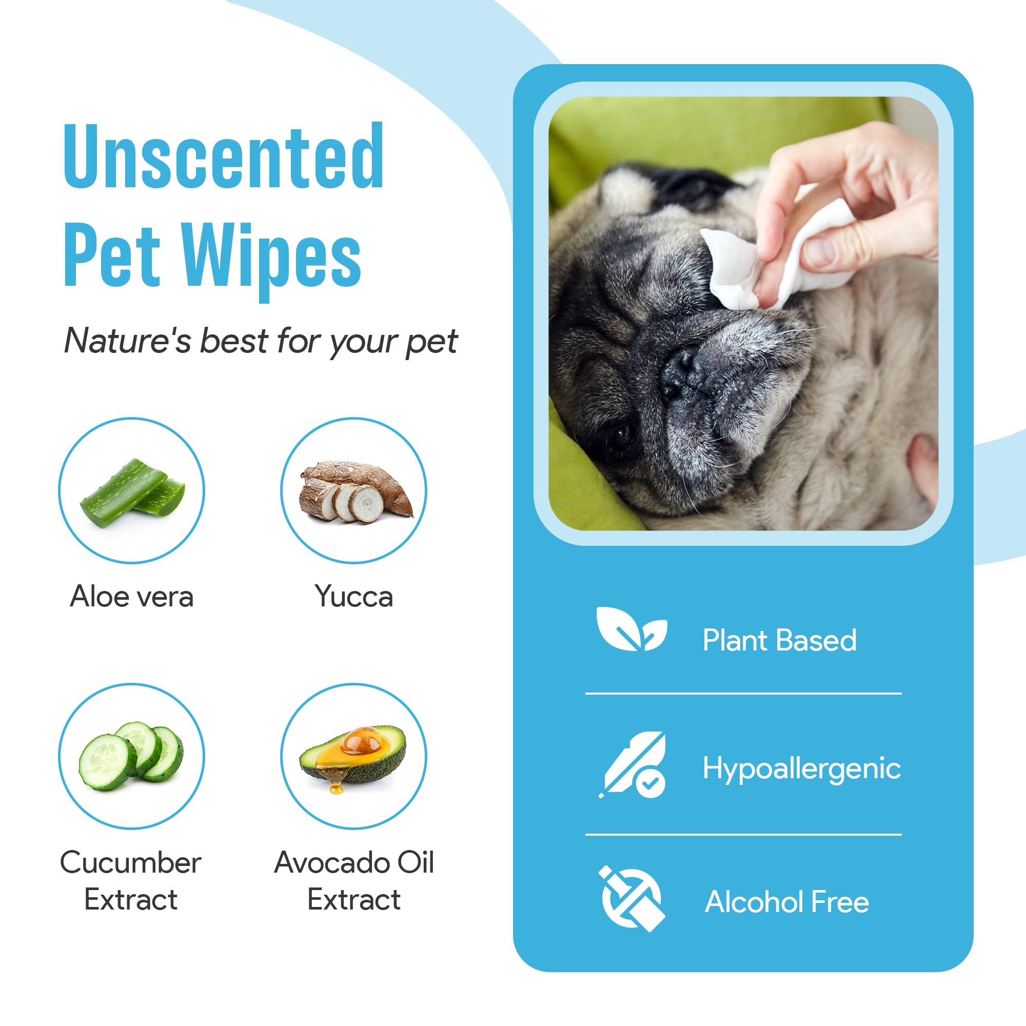 Petazy 400 Dog Wipes For Paws And Butt Ears Eyes | Organic Pet Wipes For Dogs | Unscented Dog Wipes Cleaning Deodorizing | Extra