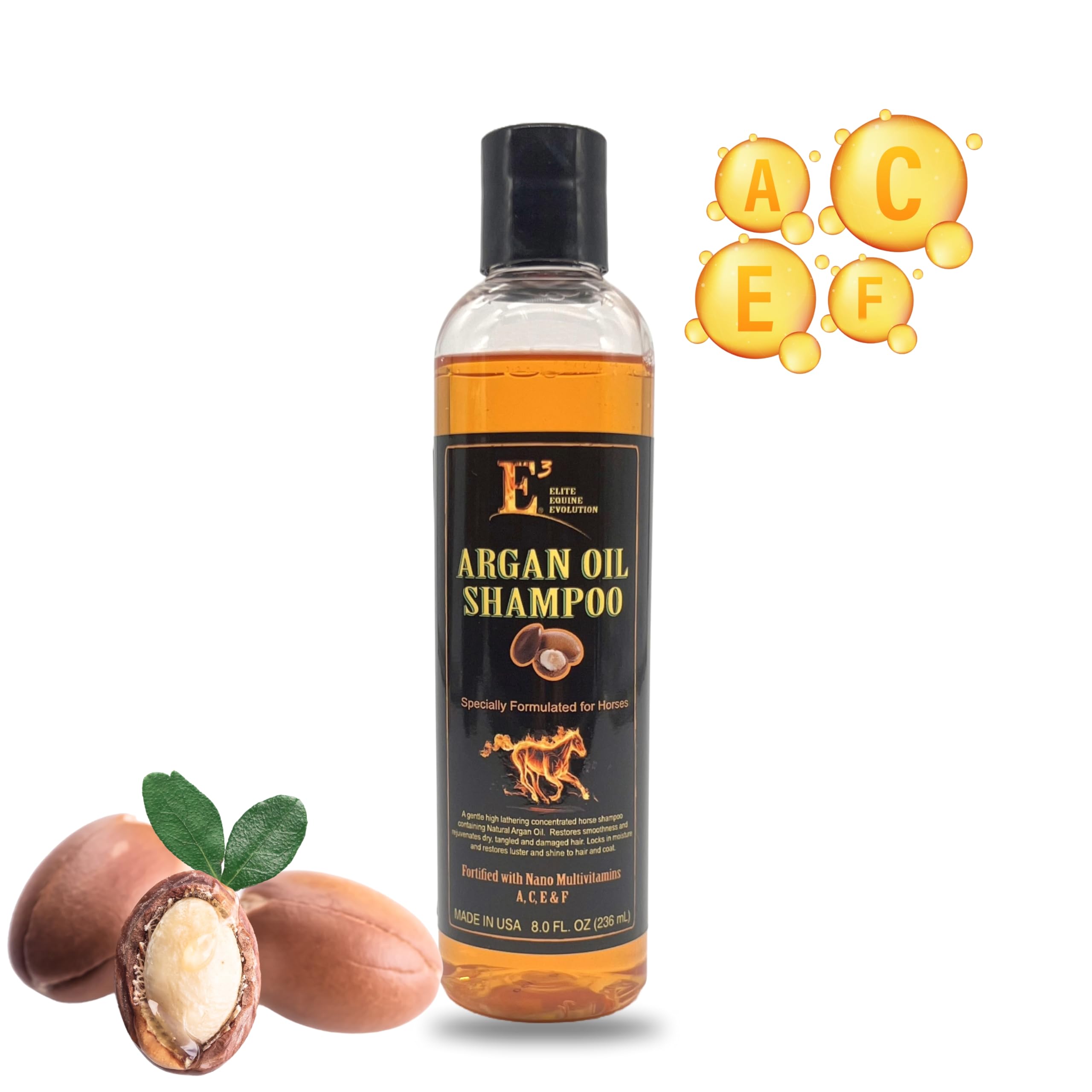 E3 Argan Oil Shampoo - Moisturizing Pet Shampoo, Hair Shampoo Argan Oil, Hair Shine, Shampoo De Caballo, Gentle Formula, Good Fo