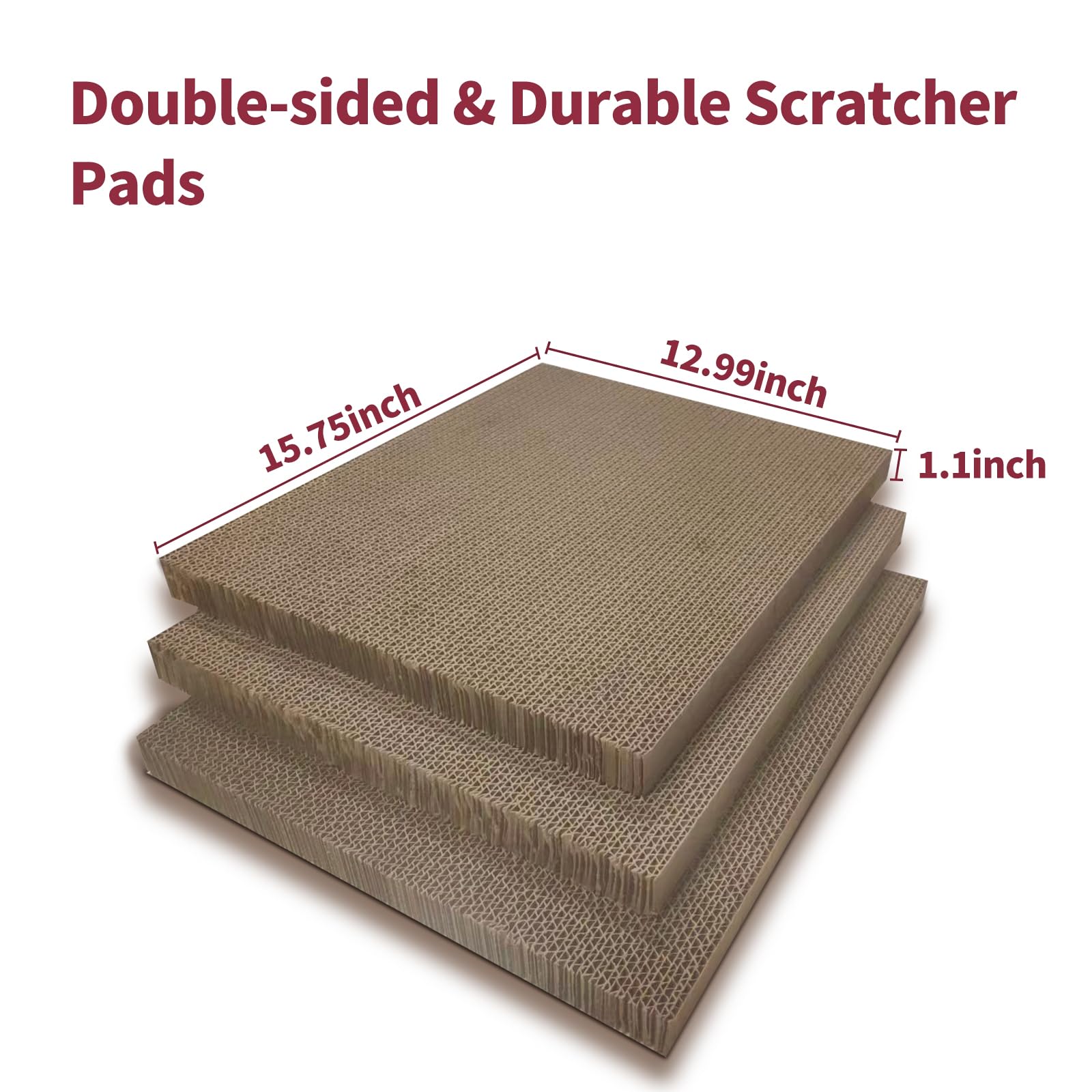 Feiniupet Refill Cat Scratching Board, 3 Packs Cat Scratch Pad, Double-Sided Design Cat Scratching Board For Cats To Playing And