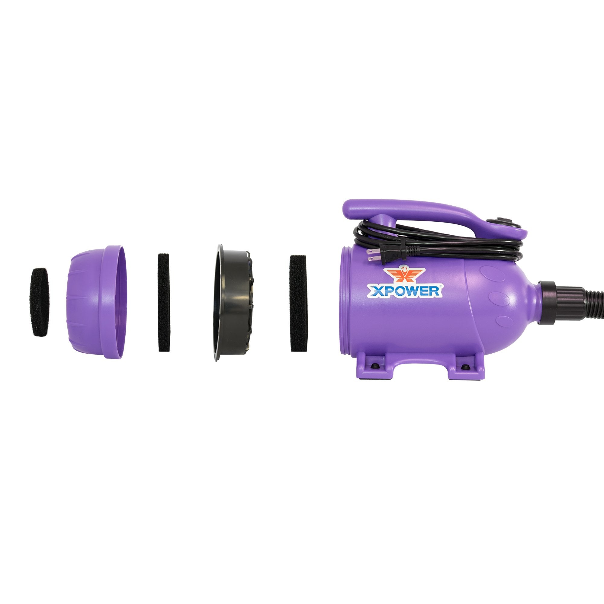 Xpower B-2 2 Hp Pro-At-Home 2-In-1 Pet Force Dryer And Vacuum, Purple