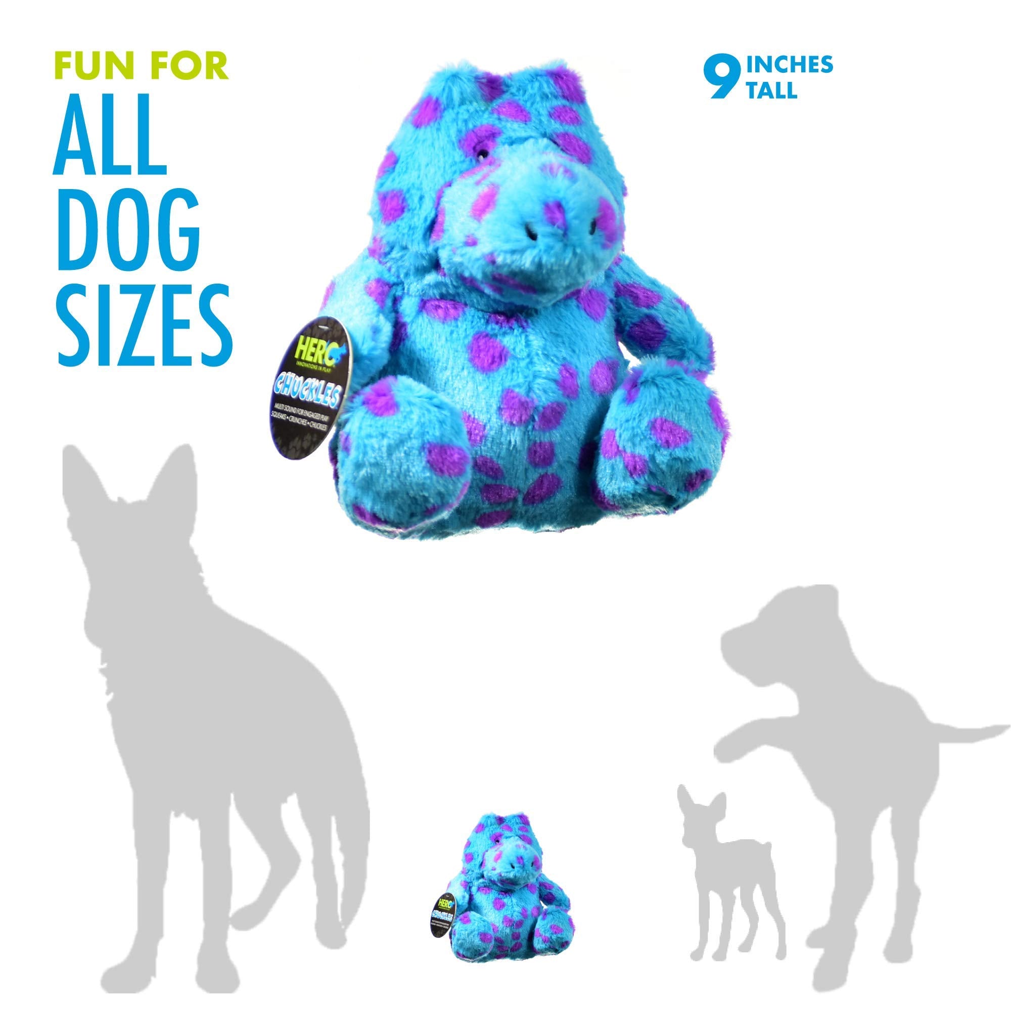 Hero | Chuckles Polka-Dotted Alligator Plush Dog Toy | Dog Squeaky Toys | Durable Stuffed Animal With 3 In 1 Squeaker