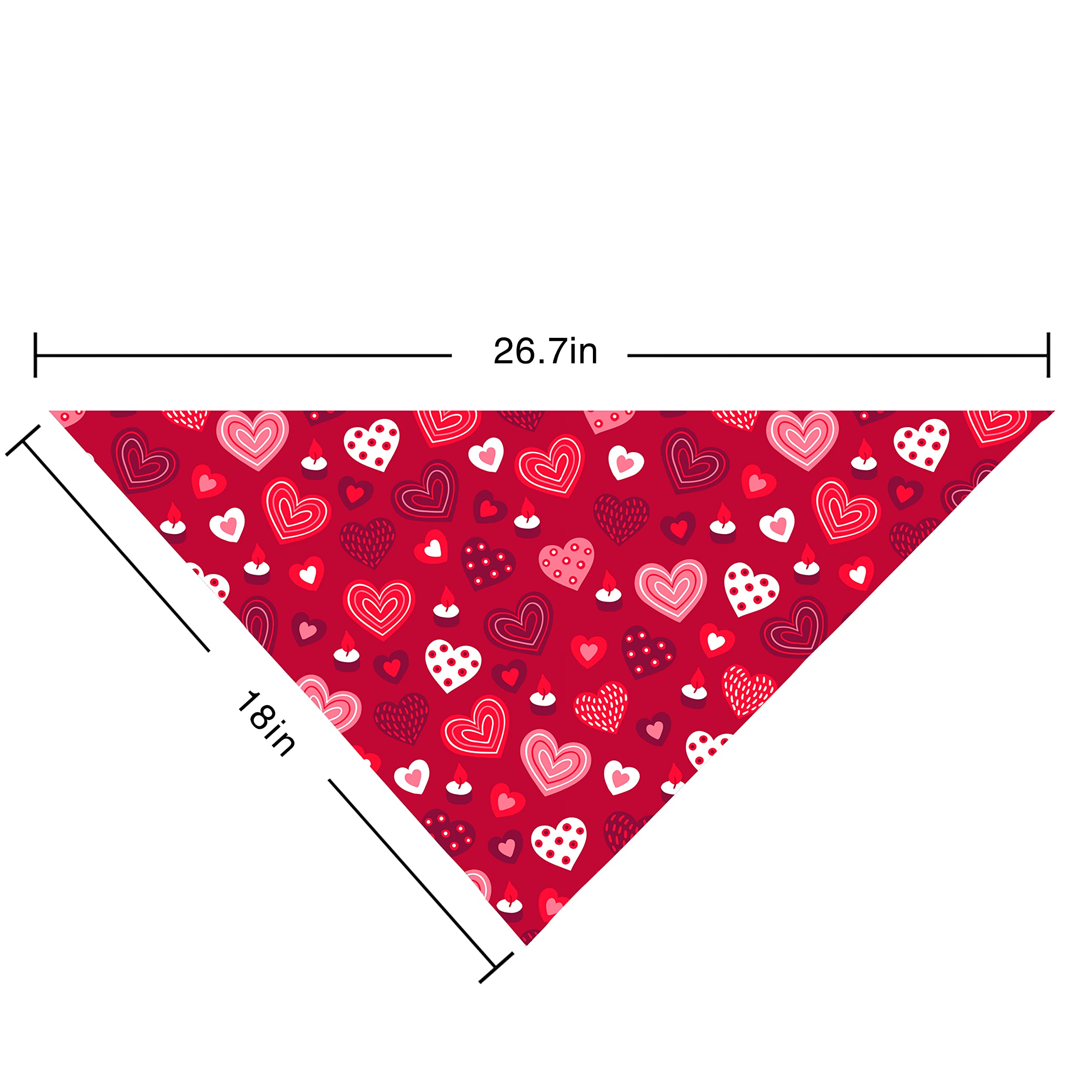 Pohshido 2 Pack Valentine'S Dog Bandana, Holiday Cat Bandana Scarfs For Small Medium Large Dogs Cats Pet Puppies (Candy Hearts-S