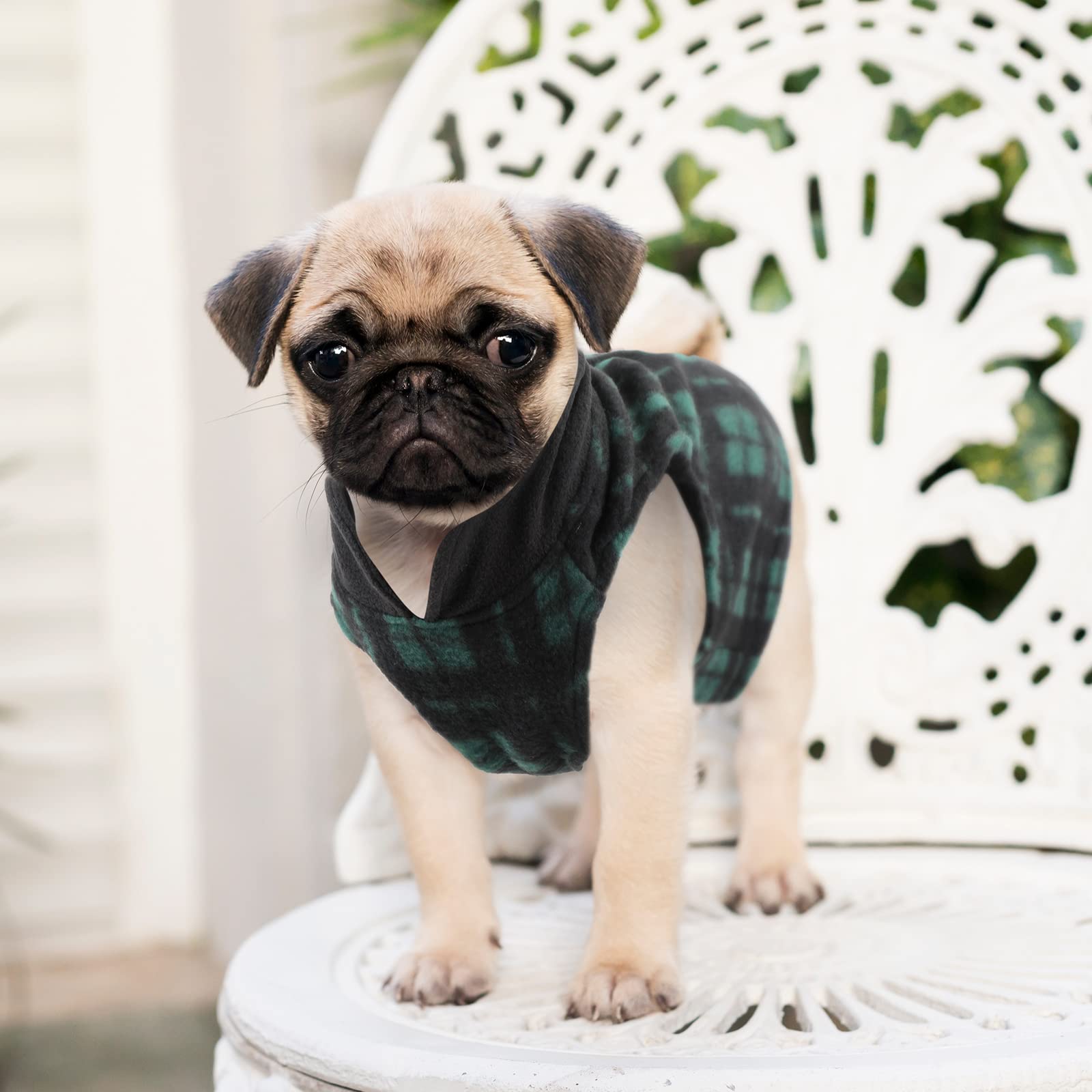 Weewooday 4 Pieces Winter Fabric Dog Sweater with Leash Ring Fleece Vest Dog Pullover Jacket Warm Pet Dog Clothes for Puppy Smal