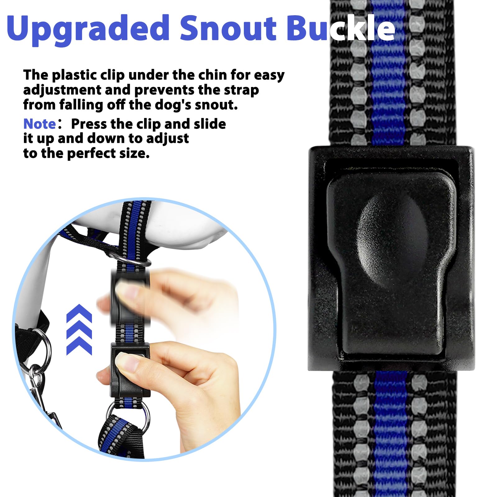 Barkless Soft Dog Head Collar, Patented Padded No Pull Head Halter, Training Nose Leash With Safety Link For Medium Large Dogs,