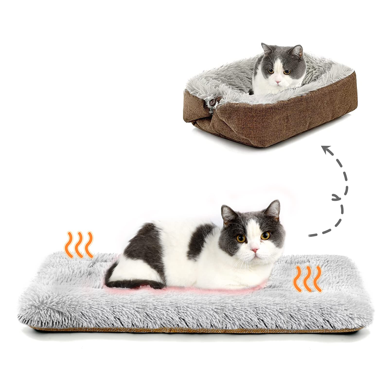 Hdlkrr Cat Bed Small Dog Bed Mat, Self Warming Cat Beds Self Heating Cat Dog Mat, Extra Warm Thermal Pet Pad For Indoor Outdoor 