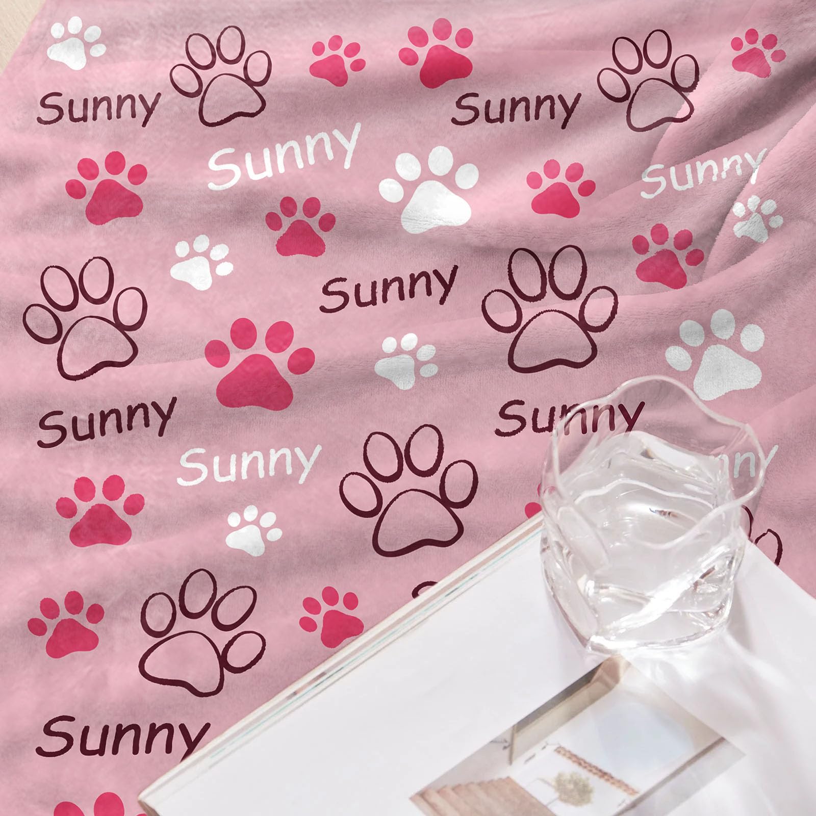 Glisterglow Personalized Dog Blanket, Customized Pet Blankets With Name Picture, Throw Blanket For Small Medium Large Dog Puppy