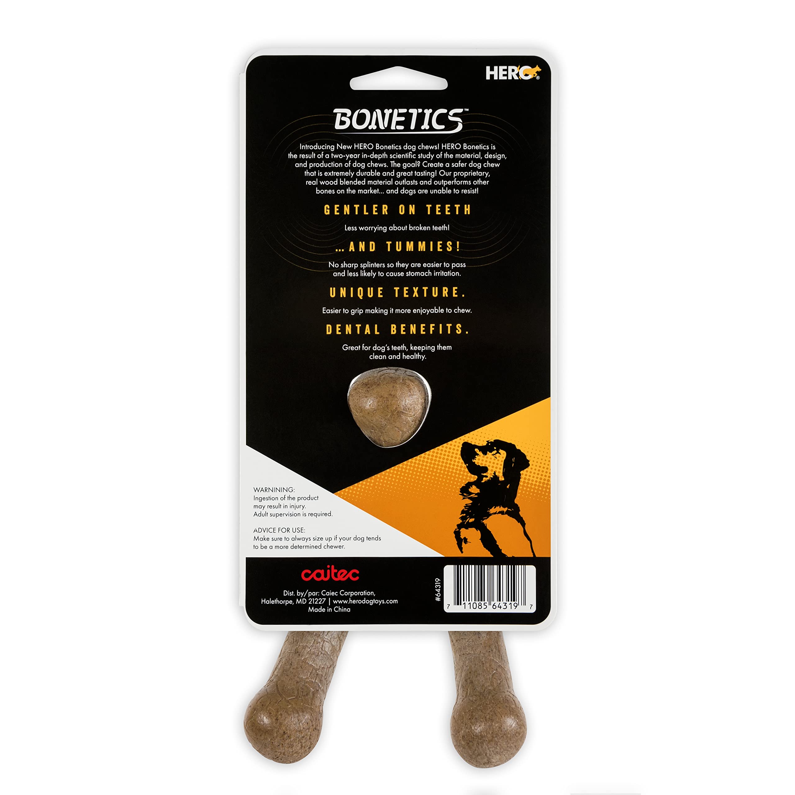Hero Dog Bonetics Wishbone Wood Large