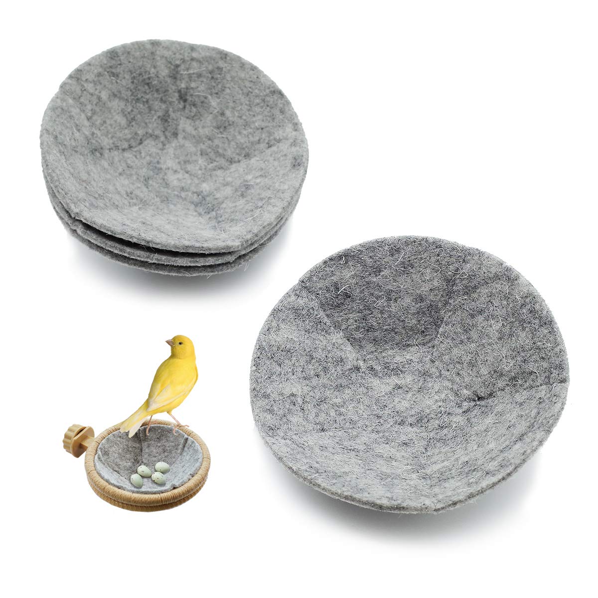 Foiburely 4 Canary Finch Nesting Wool Felt Pads(4.1 Inch)