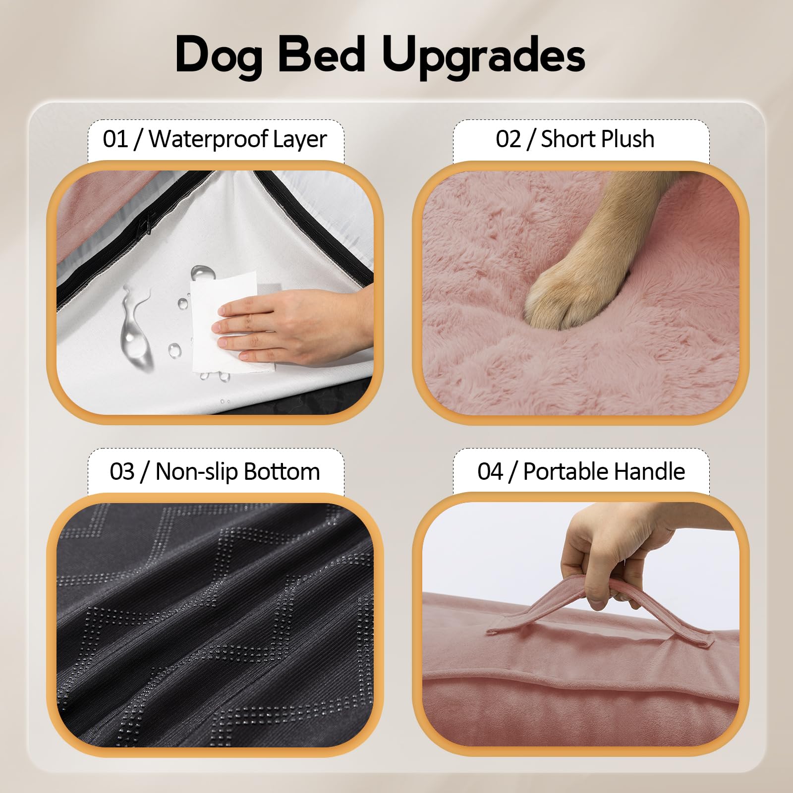 Mekiy Large Orthopedic Dog Bed With Sides Xxxl Dog Beds With Removable Washable Cover Non-Slip Waterproof Pet Bed For Extra Larg