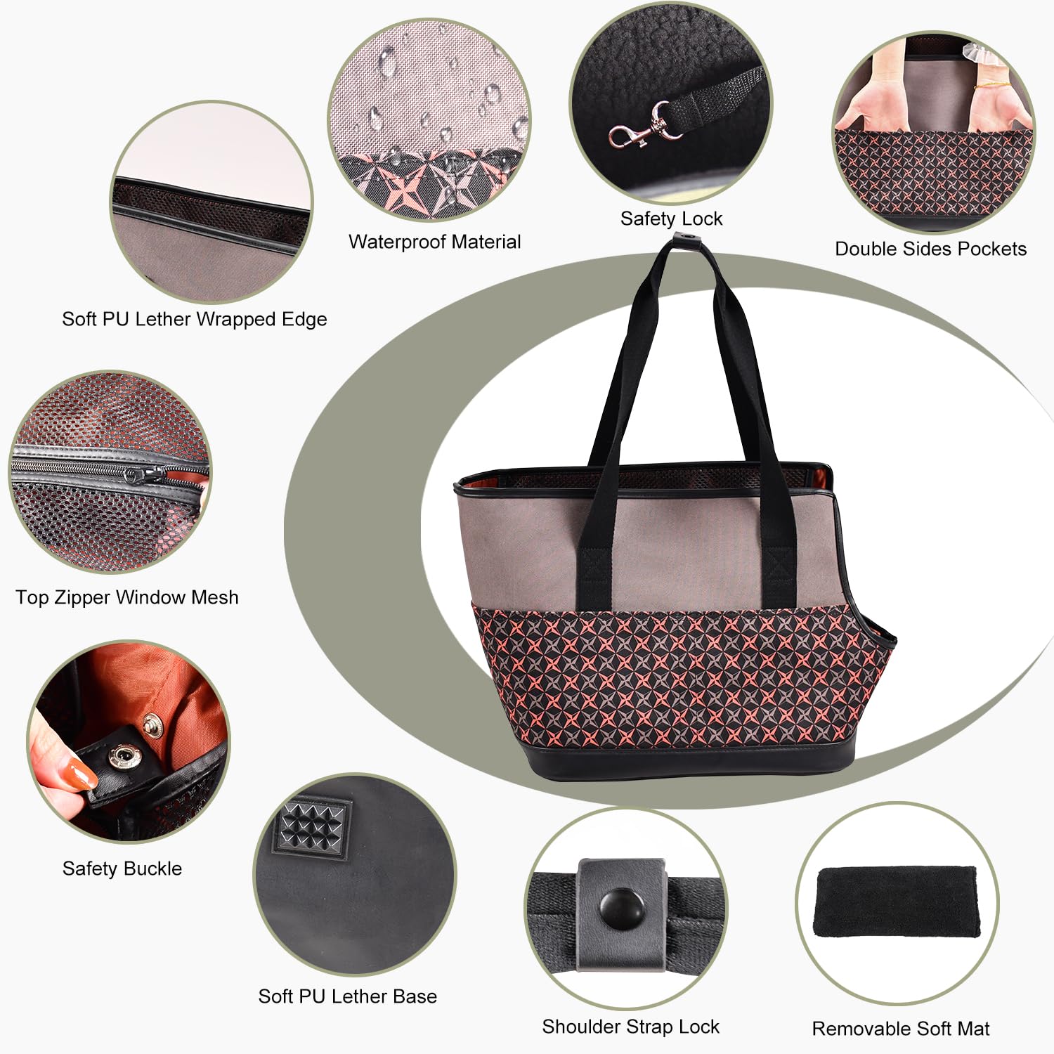 Goopaws Dog Purse Carrier For Small Dogs, Soft-Sided Tote Bags With Pocket Dog Travel Supplies Portable Dog Sling With Anti-Slip