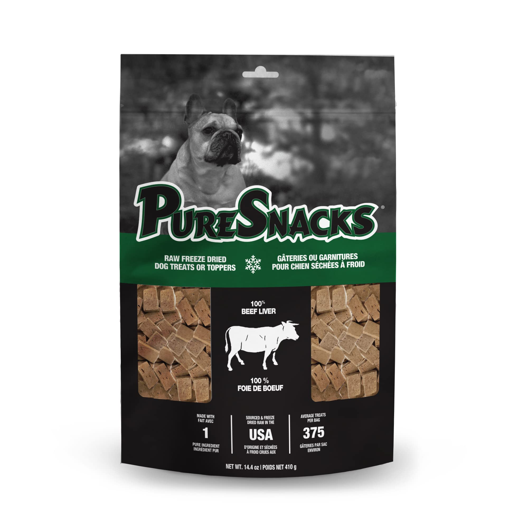 PureSnacks Beef Liver Freeze-Dried Treats for Dogs, 14.4oz | 410g - Super Value Size, 2PS410BL4