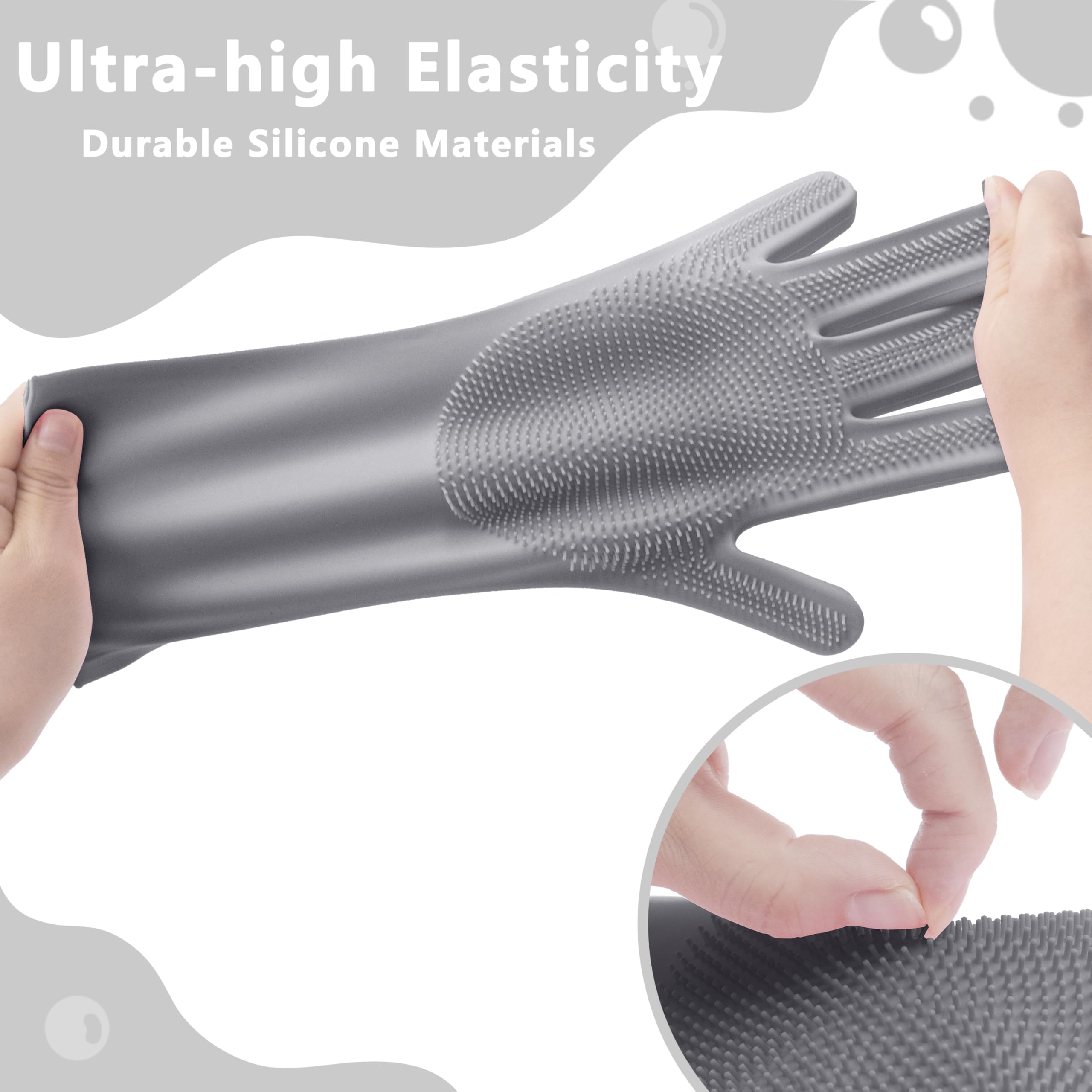 Maiiu Pet Grooming Gloves-Heat Resistant Dog Washing Gloves With High-Density Teeth, Dog Bath Scrubber With Enhanced Five Finger