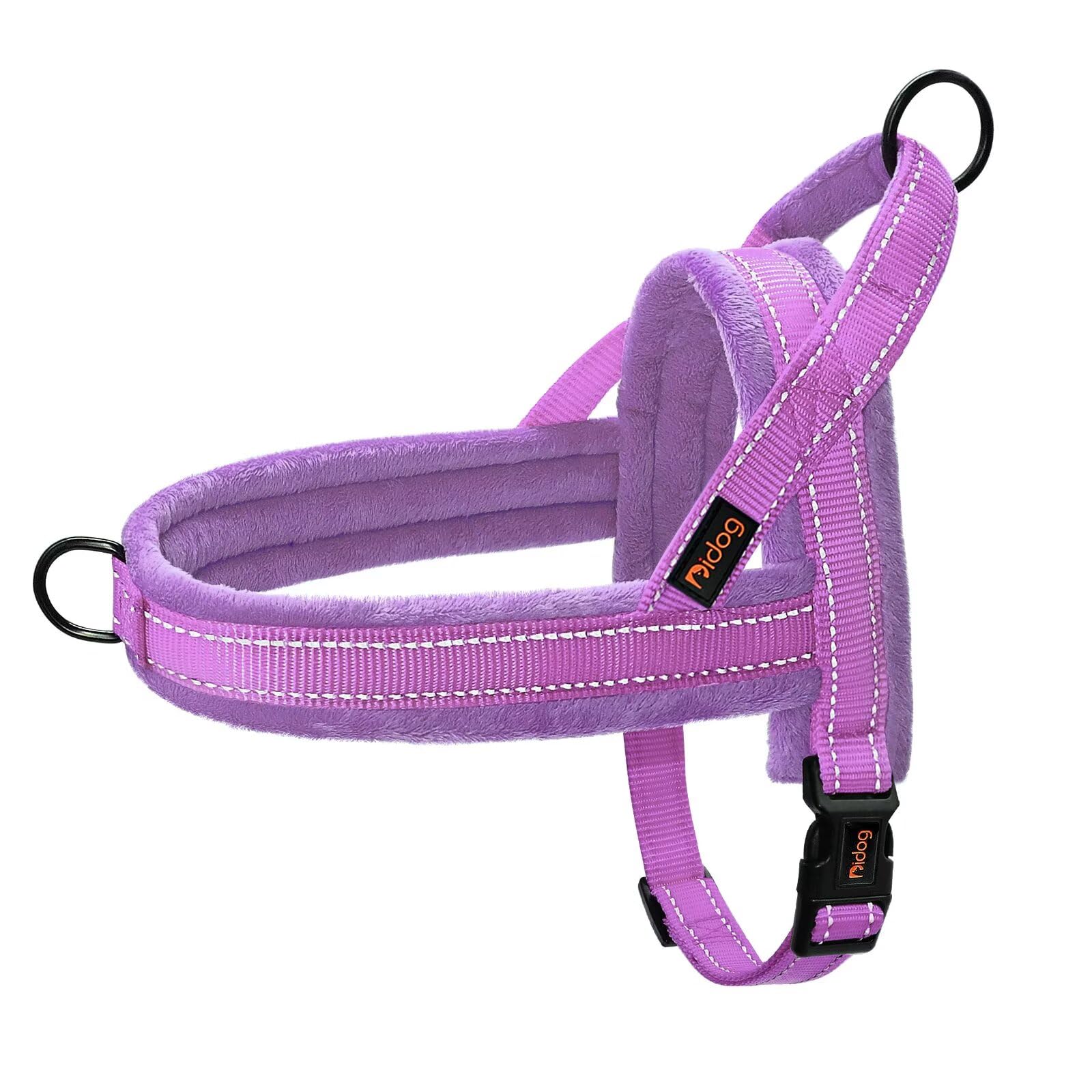 Didog Soft Flannel Padded Dog Vest Harness,Escape Proof/Quick Fit Reflective Dog Strap Harness, Easy For Training Walking(S:Ches