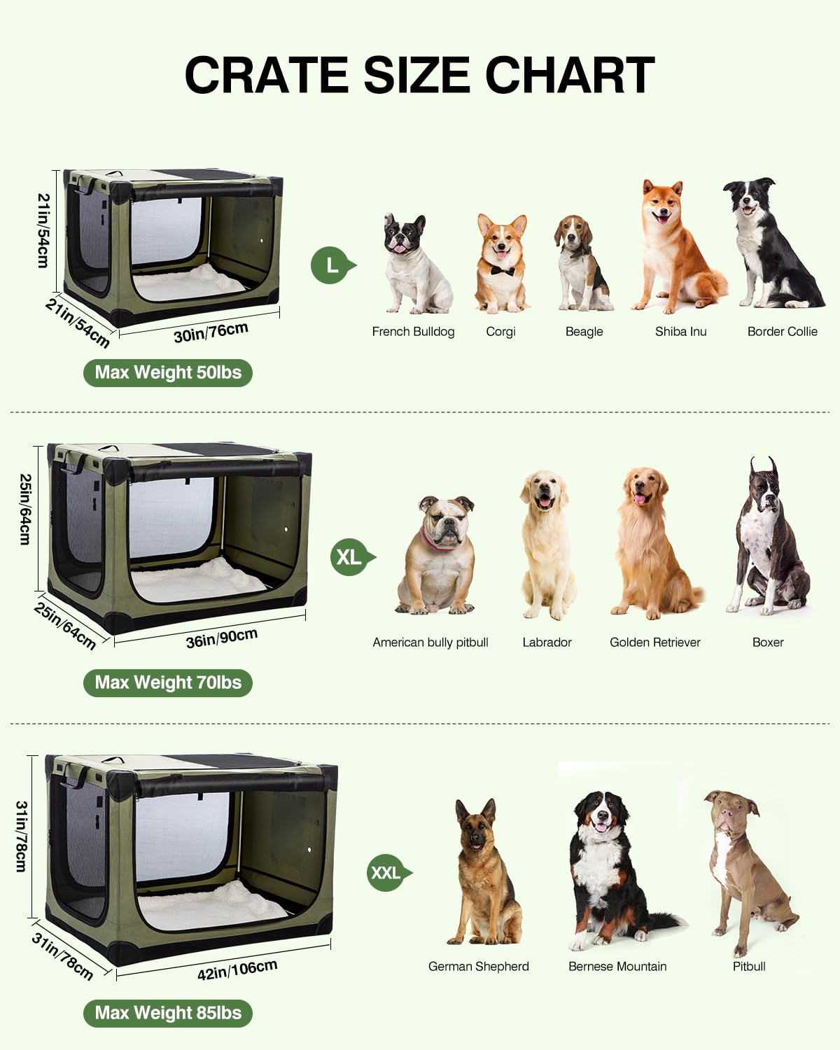 Veraste 30 Inch Collapsible Travel Dog Crate for Medium Large Dogs, Portable Dog Crate 4-Door Foldable Soft Kennel with Chew-Pro
