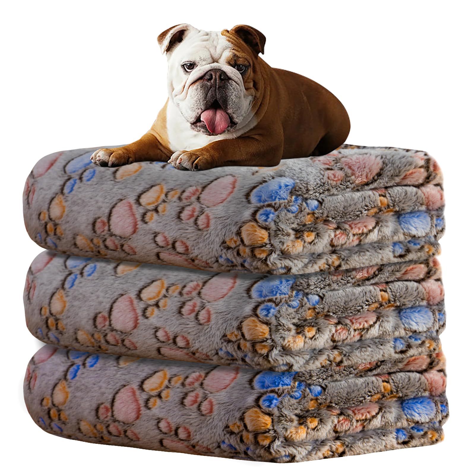 Soft Fuzzy Dog Blanket, Large - Washable Flannel Cow Print, 40 X 31 Inch