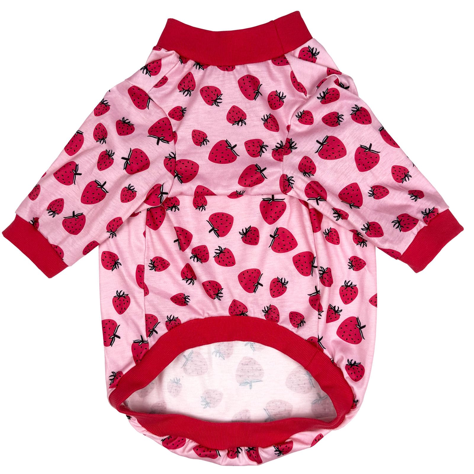 D.E.E Dog Shirt For Large Dogs Summer Cotton Dog Clothes Lightweight Tank Top Female Big (Strawberry, 3Xl)