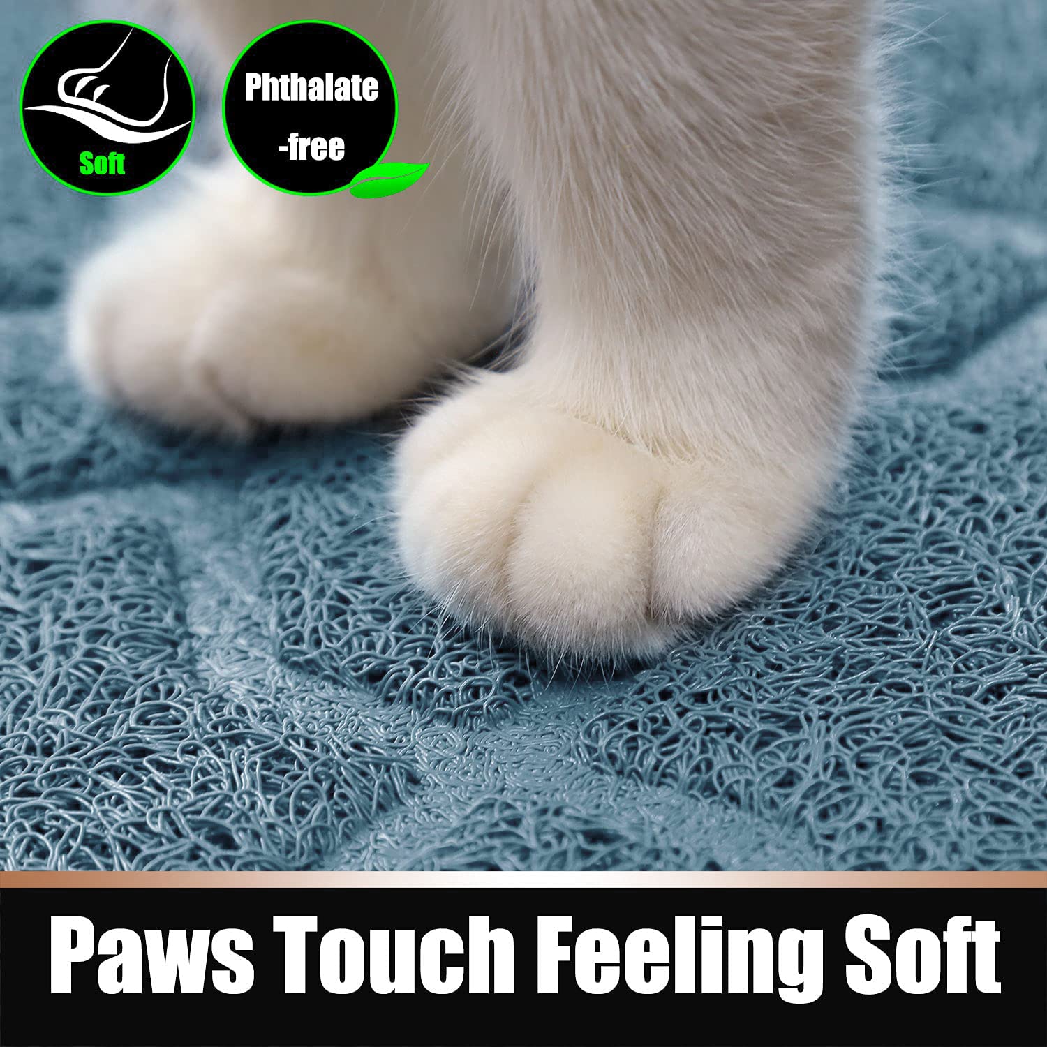 Yimobra Cat Litter Mat, 47 x36  Litter Box Mat with Litter Lock Mesh, Soft Cat Litter Mat Litter Trapping Mat, Easy to Clean, No