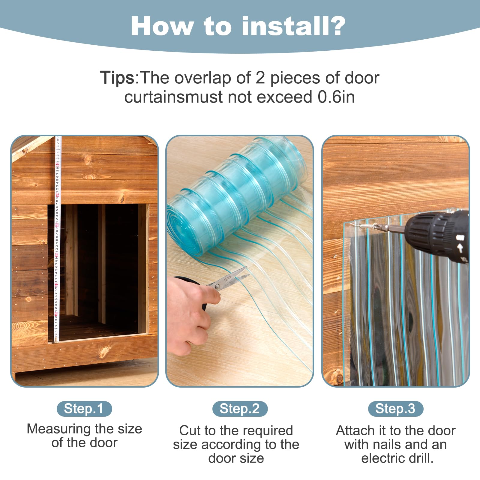 Uross Dog Door Flap - 10.8 Ft X 7.9 In Weather Diy Cat Pet Door, Vinyl Plastic Replacement For Large Dog House, Ideal For Doggie