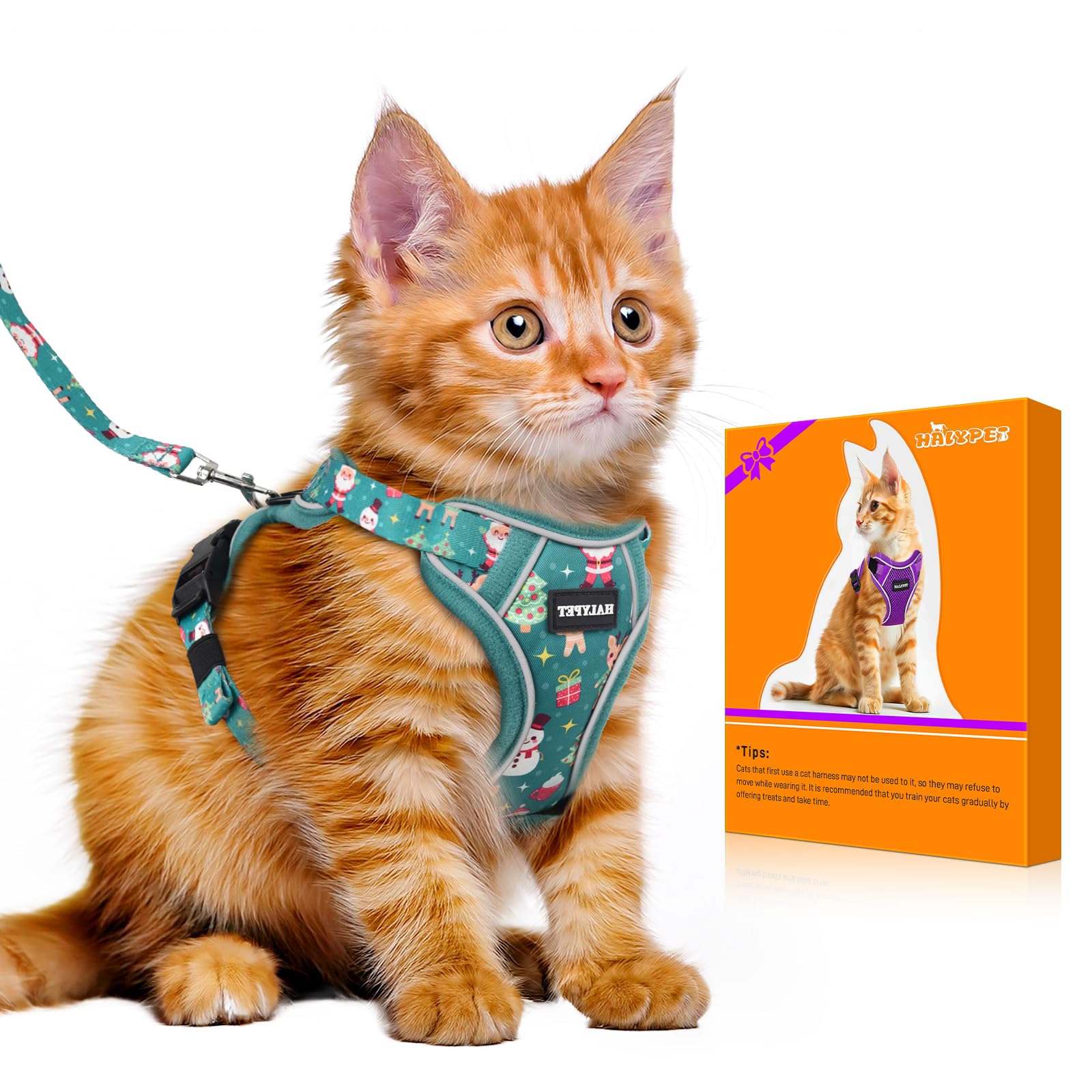 Halypet Cat Harness And Leash Set [Max Safety 4Th-Gen Upgrade] Escape Proof Adjustable Cat Leash Comfortable Soft Vest Easy To W