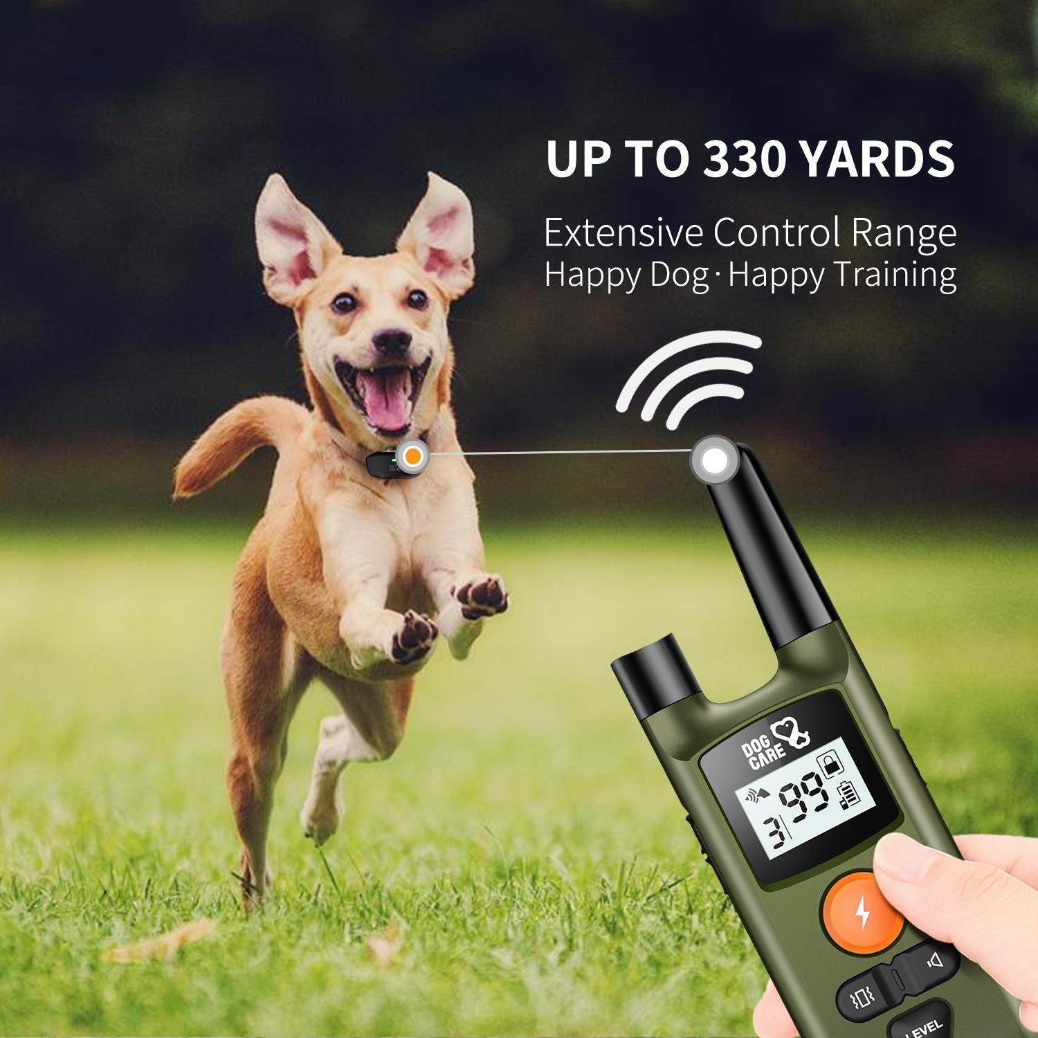 Dog Training Collar - Rechargeable Dog Shock Collar W/3 Training Modes, Beep, Vibration And Shock, Rainproof Training Collar, Up To 1000Ft Remote Range, Adjustable Shock Levels Dog Training Set