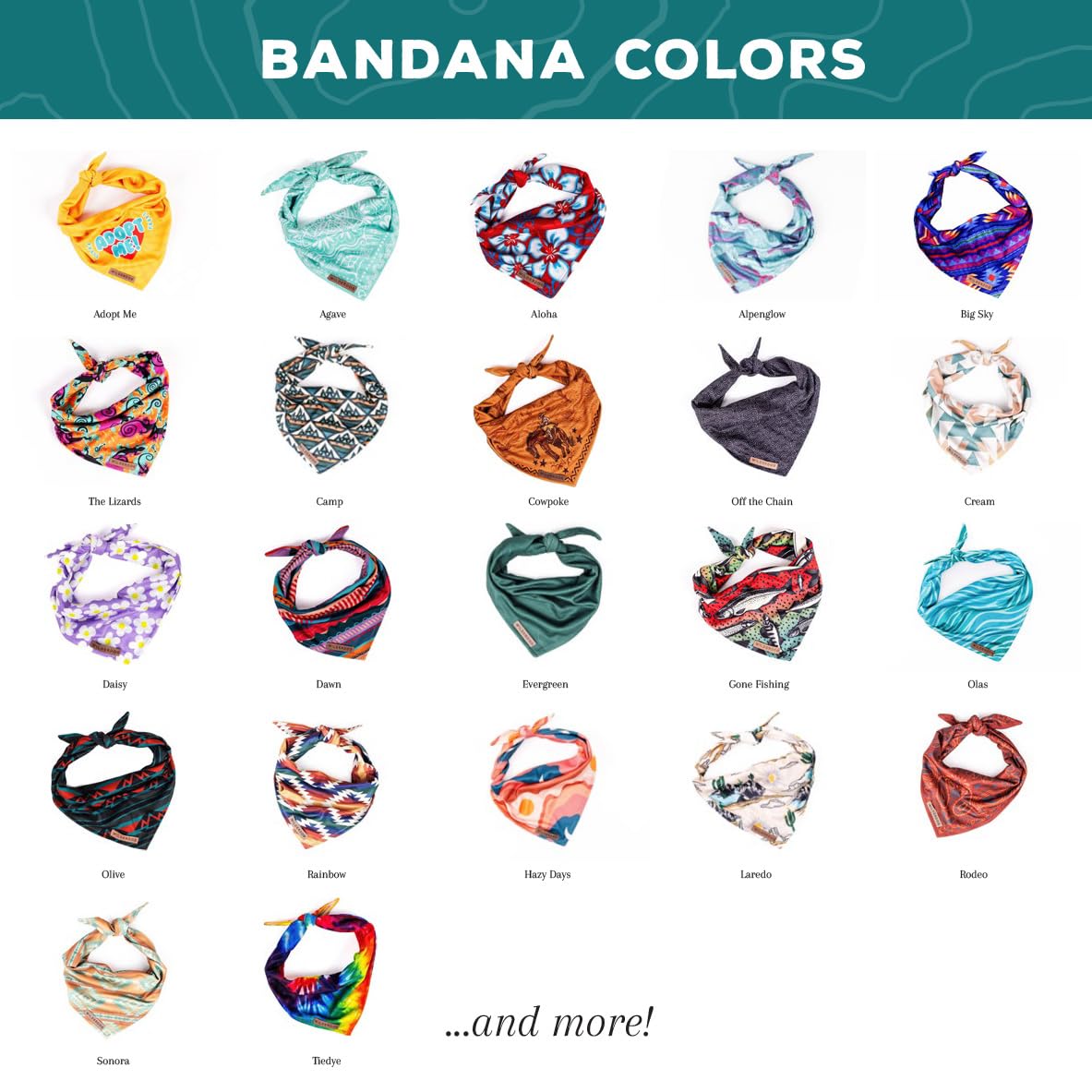 Wilderdog Dog Bandana with Lightweight Quick Drying Poly-Blend Mesh Material in Laredo