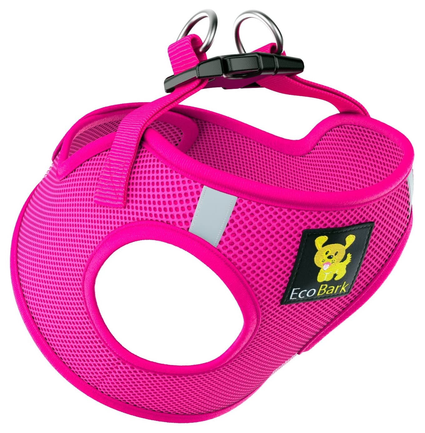 Ecobark Step In Dog Harness - Eco-Friendly Dog Harnesses For Small And Medium Breed Dogs - Reflective And Adjustable Body Halter Vest - Soft Mesh Dog Harness (Pink, Large)