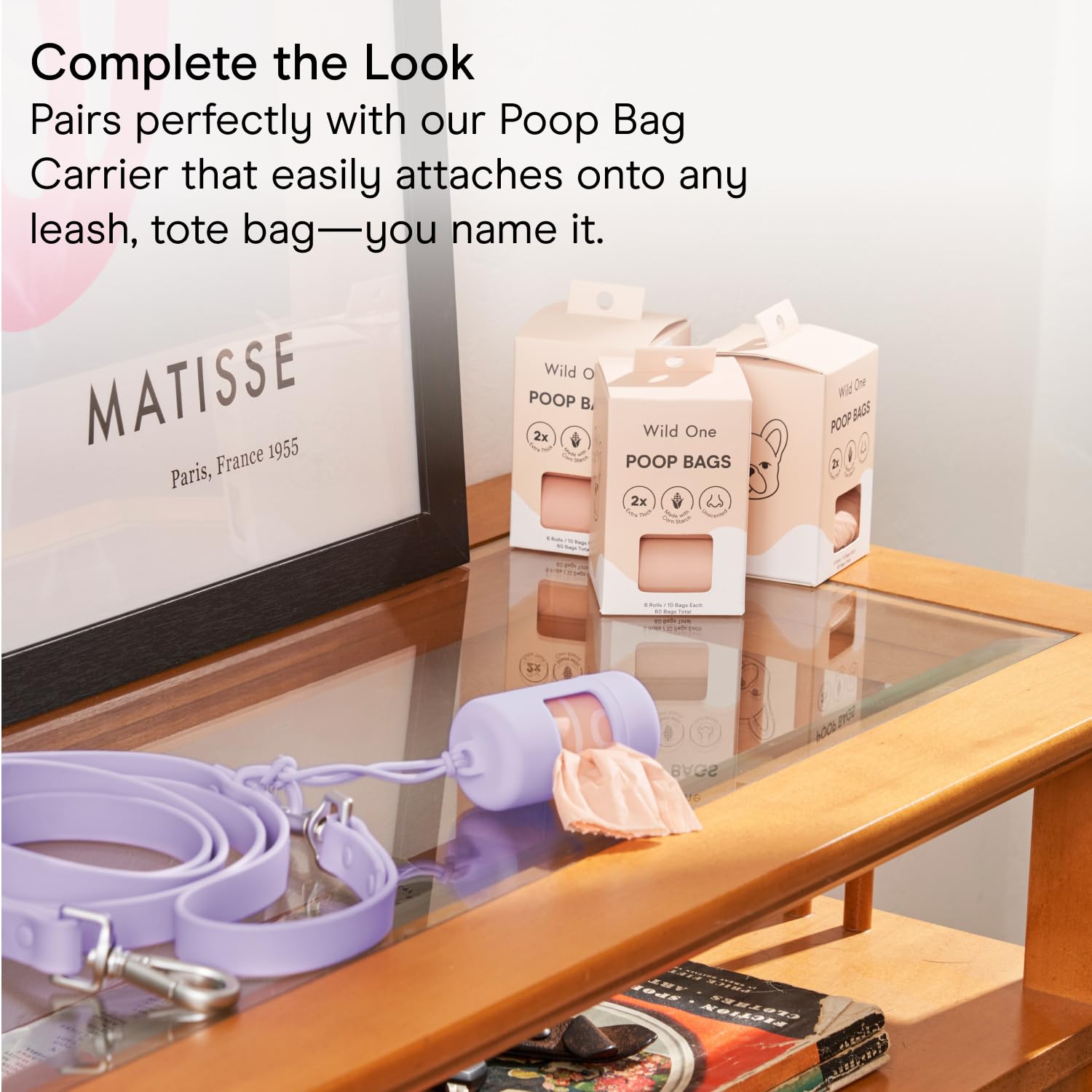 Wild One Dog Poop Bags, 180 Leak Proof Bags Made From Cornstarch, Eco-Friendly, Unscented, Blush Color