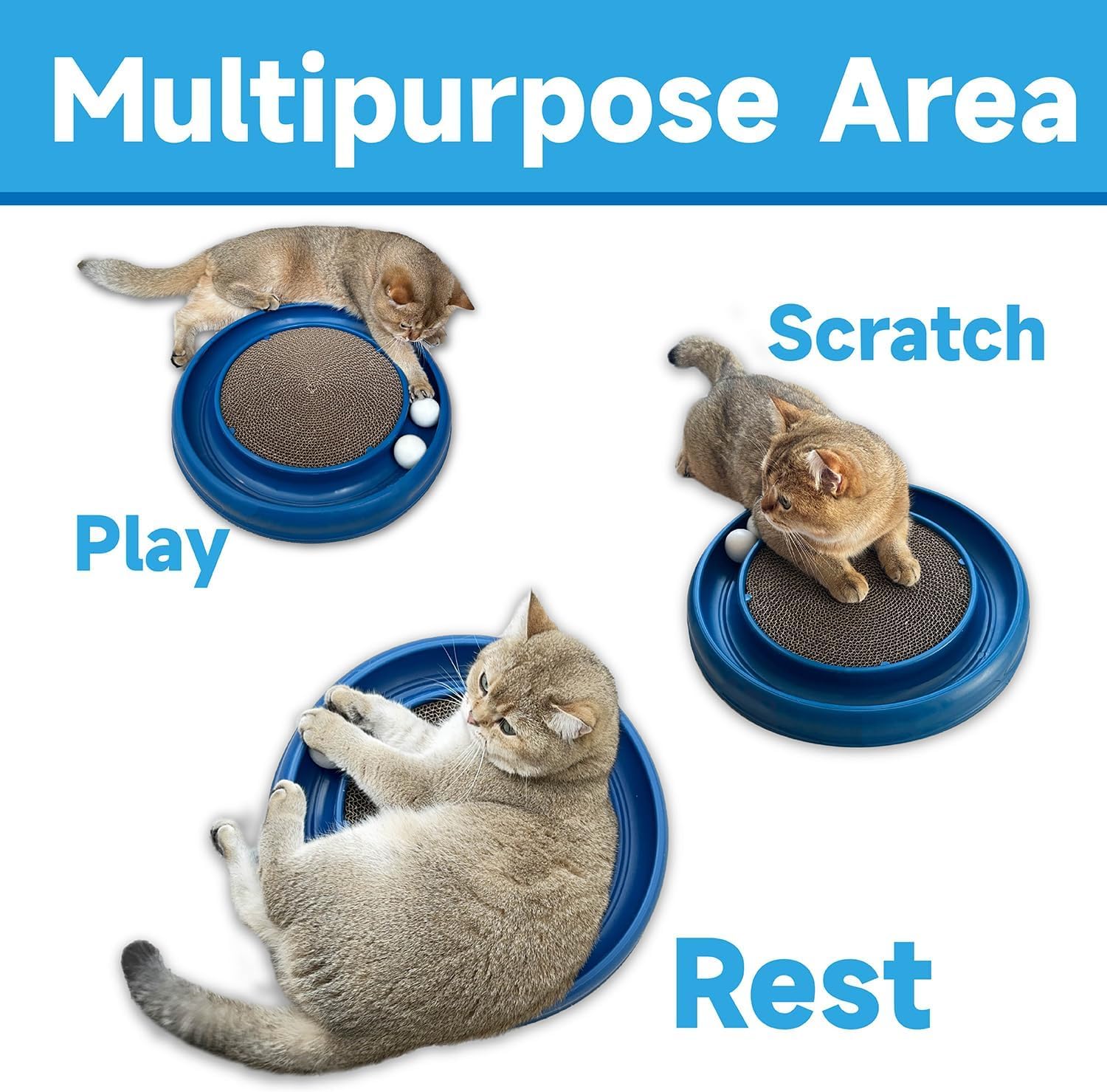Lyctdd Cat Scratching Board For Indoor Cats,Scratch Pad Pro For Cats,Round Cat Scratcher Refill,Natural Recycled Corrugated Card