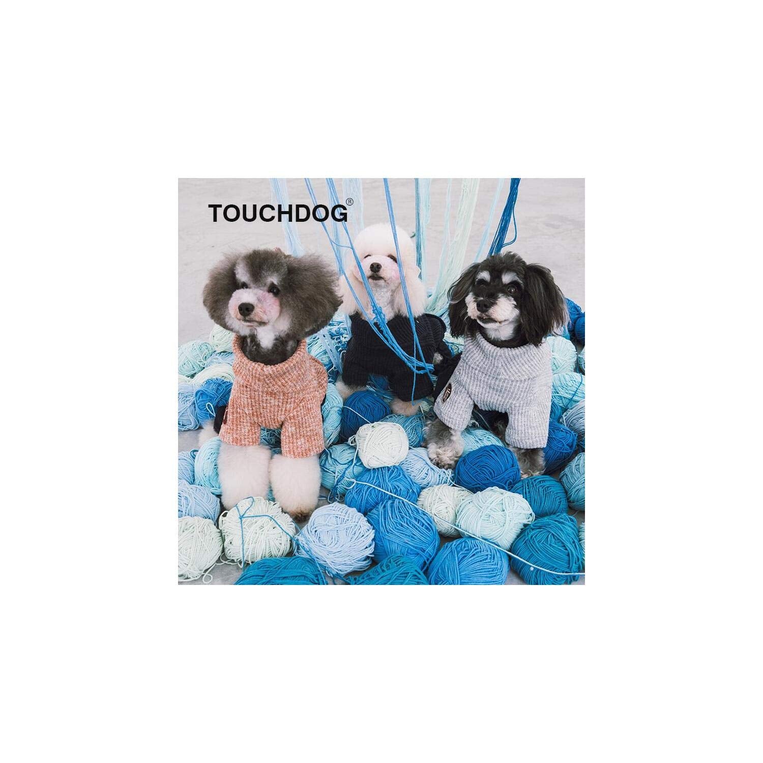 Touchdog Vogue Neck-Wrap Sweater and Denim Pant Outfit, Large, Peach