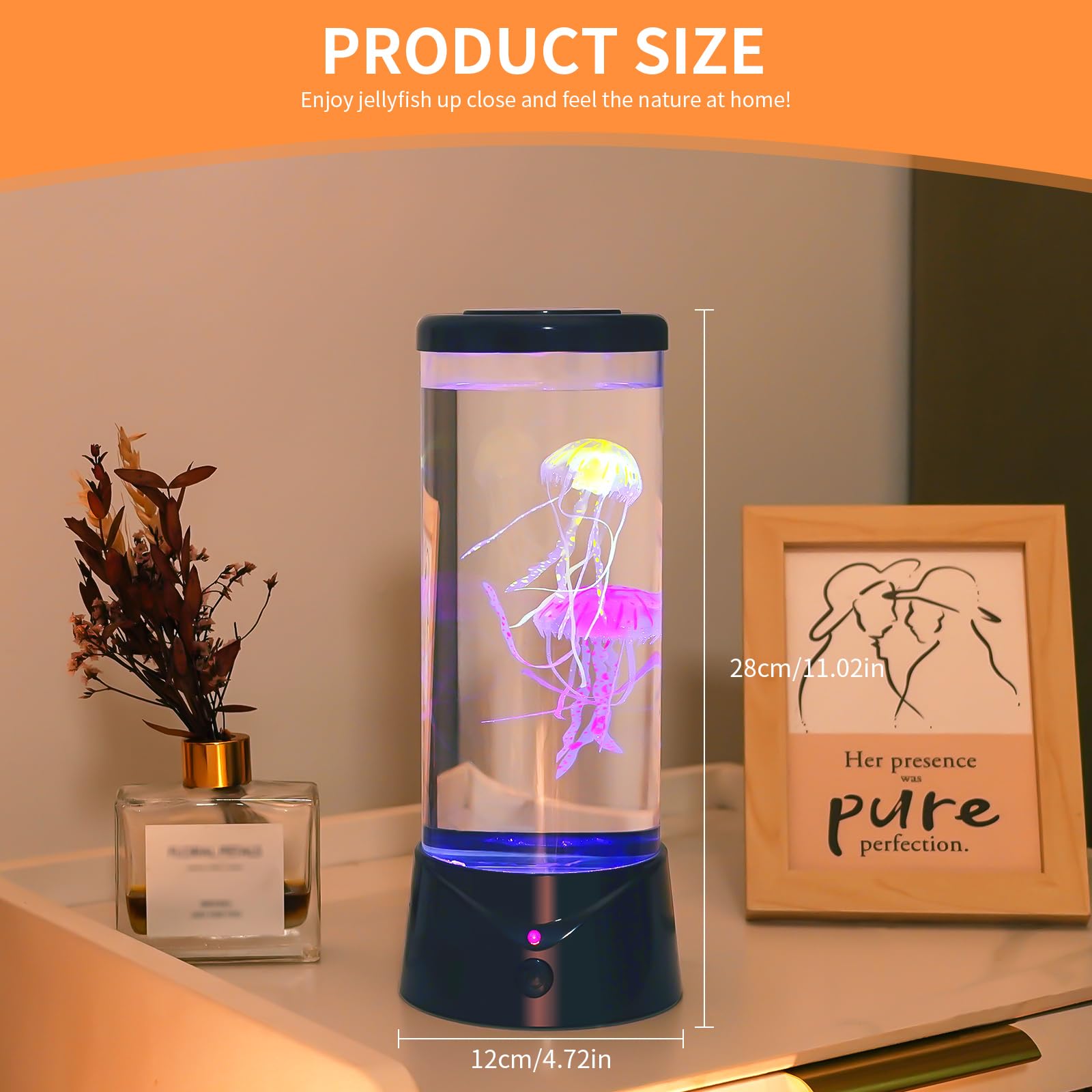 ekovko Jellyfish Lamp with 7 Color Changing Effect LED Jellyfish Aquarium Tank Mood Lamp Aquarium Light Table lamp Home Decor Gi