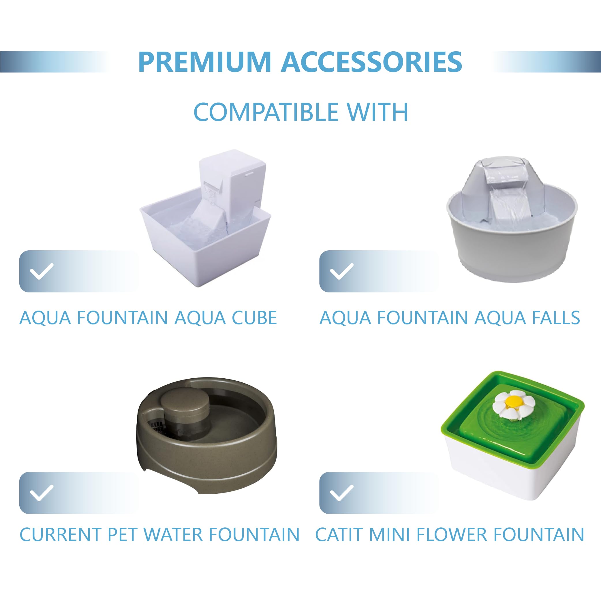 Toggath 12 Pack Cat Water Fountain Replacement Charcoal Filters Square Compatible With Petsafe Premier Pet Fountain Filters 2.5